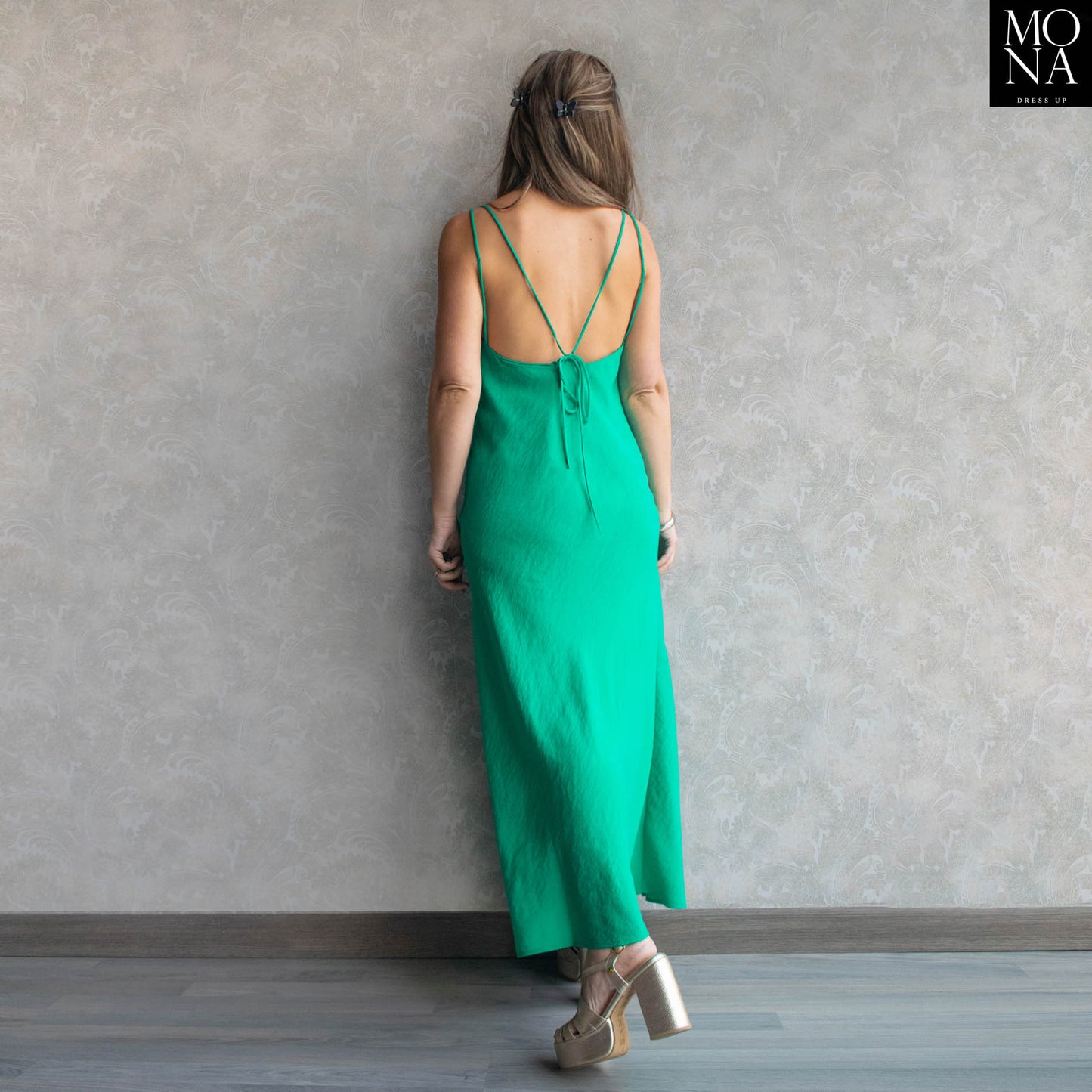 VESTIDO LARGO LEONOR VERDE