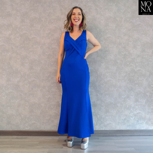 VESTIDO LARGO ISABELLA AZUL