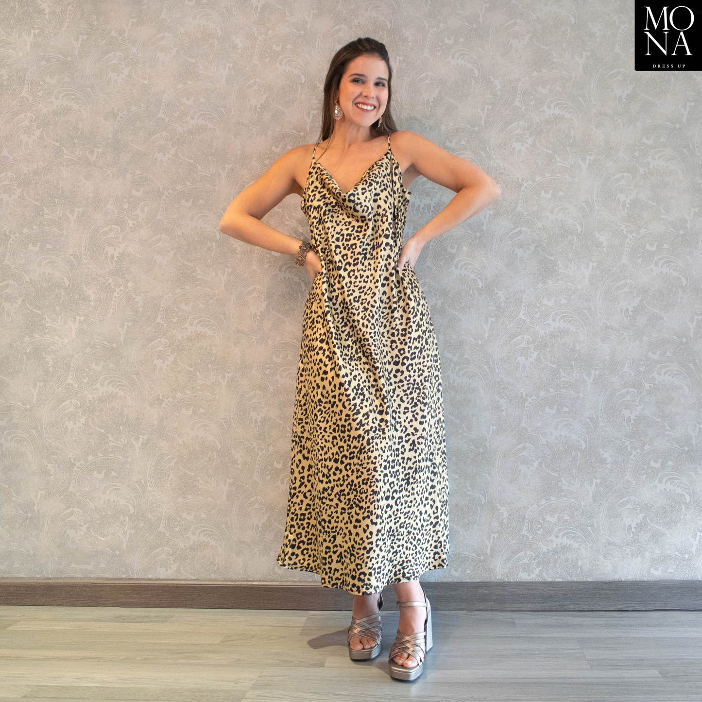 VESTIDO LARGO AMALIA LEOPARDO
