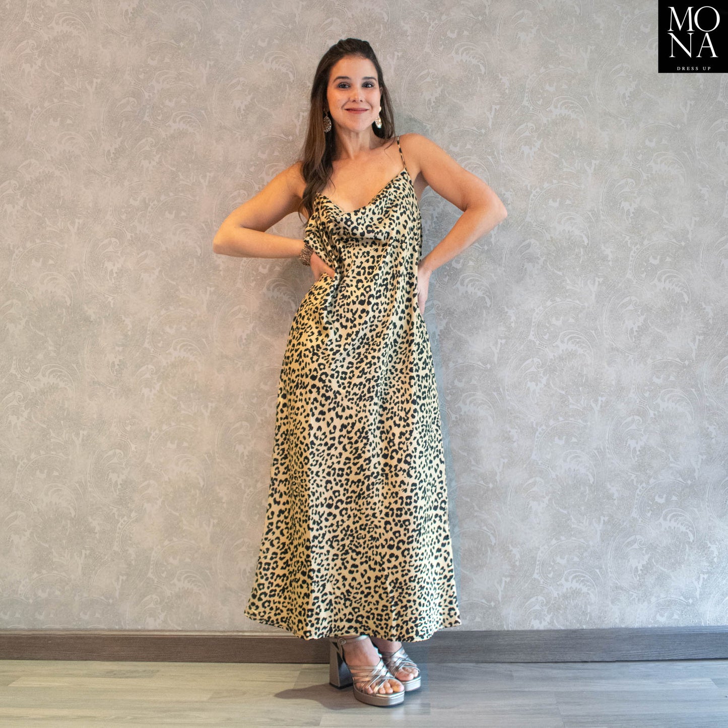 VESTIDO LARGO AMALIA LEOPARDO