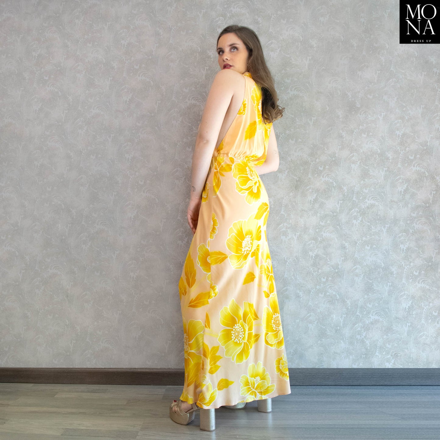 VESTIDO LARGO AZUCENA AMARILLO