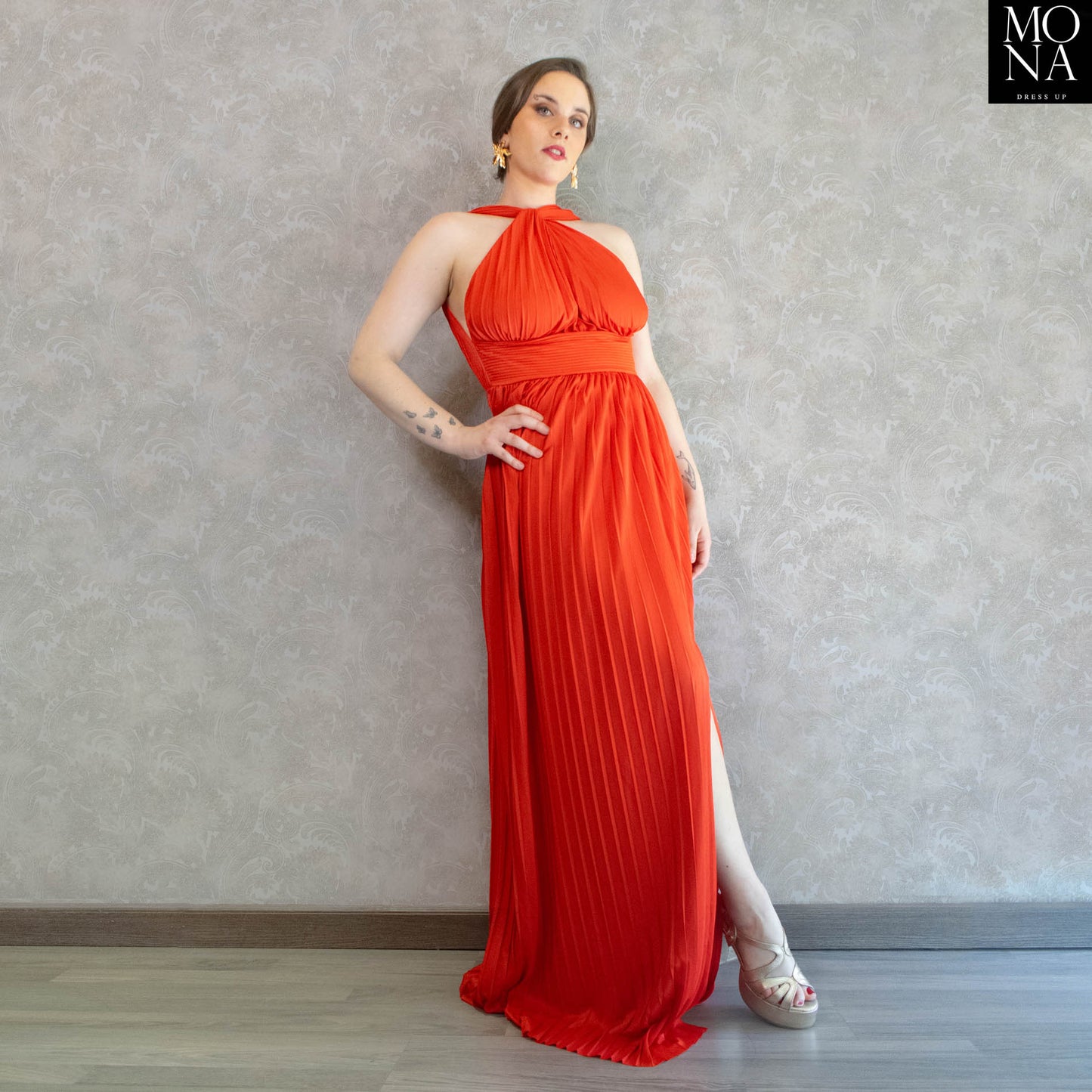 VESTIDO LARGO DOMINGA ROJO