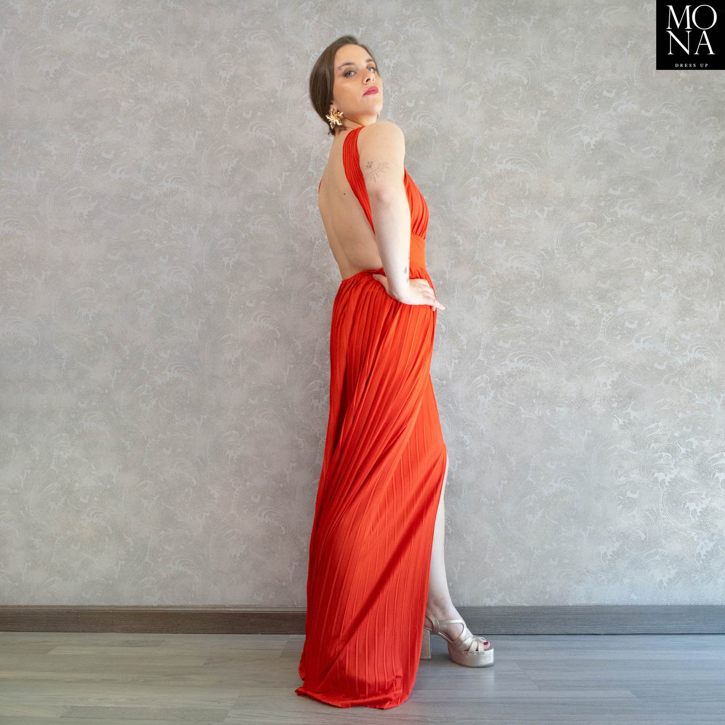 VESTIDO LARGO DOMINGA ROJO