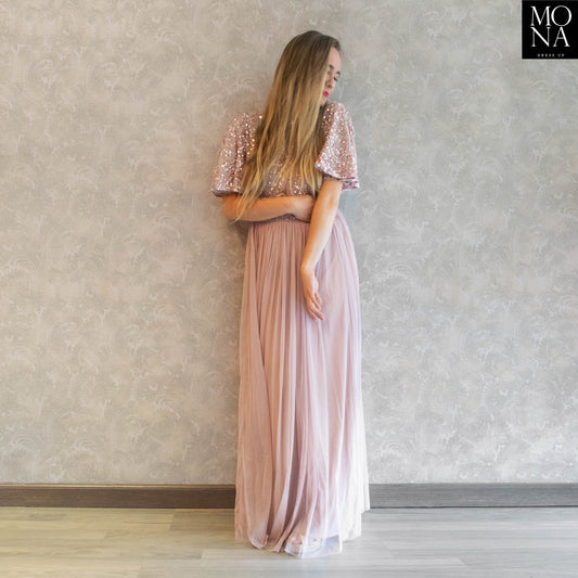VESTIDO LARGO ALMUDENA ROSA