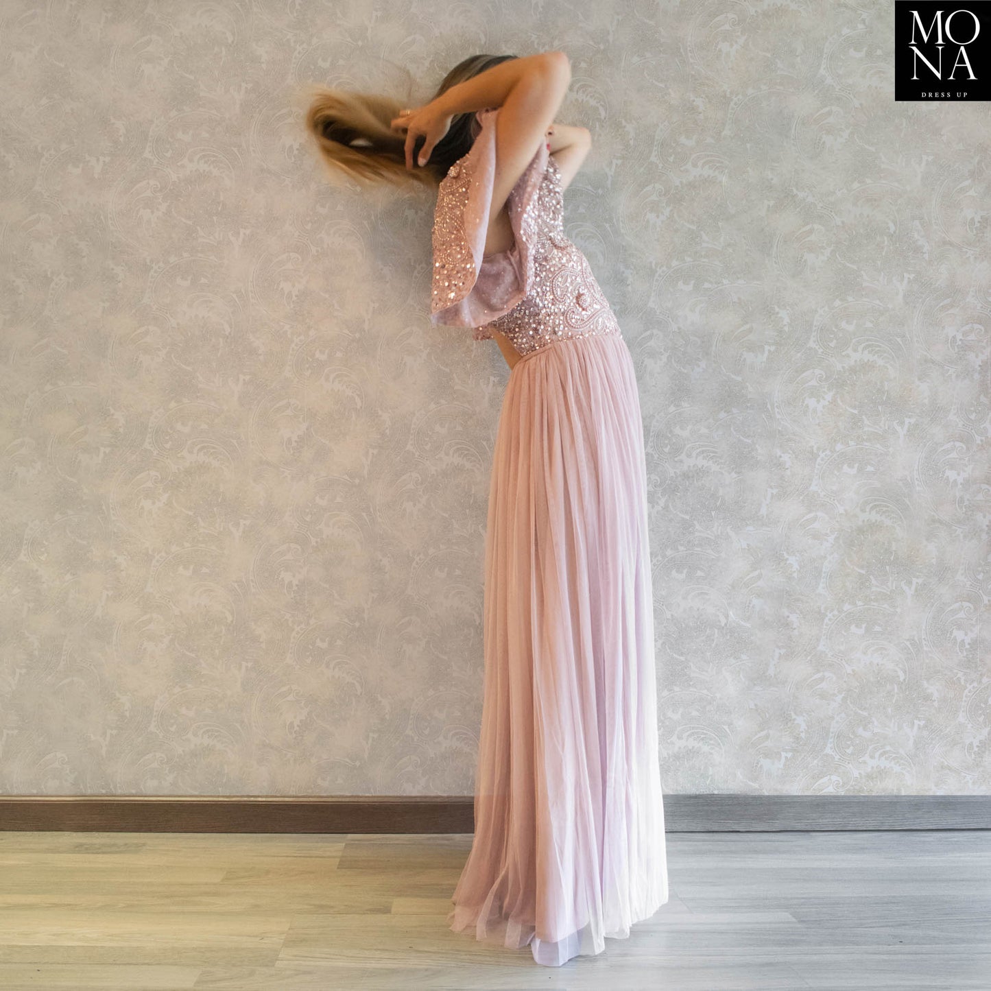 VESTIDO LARGO ALMUDENA ROSA