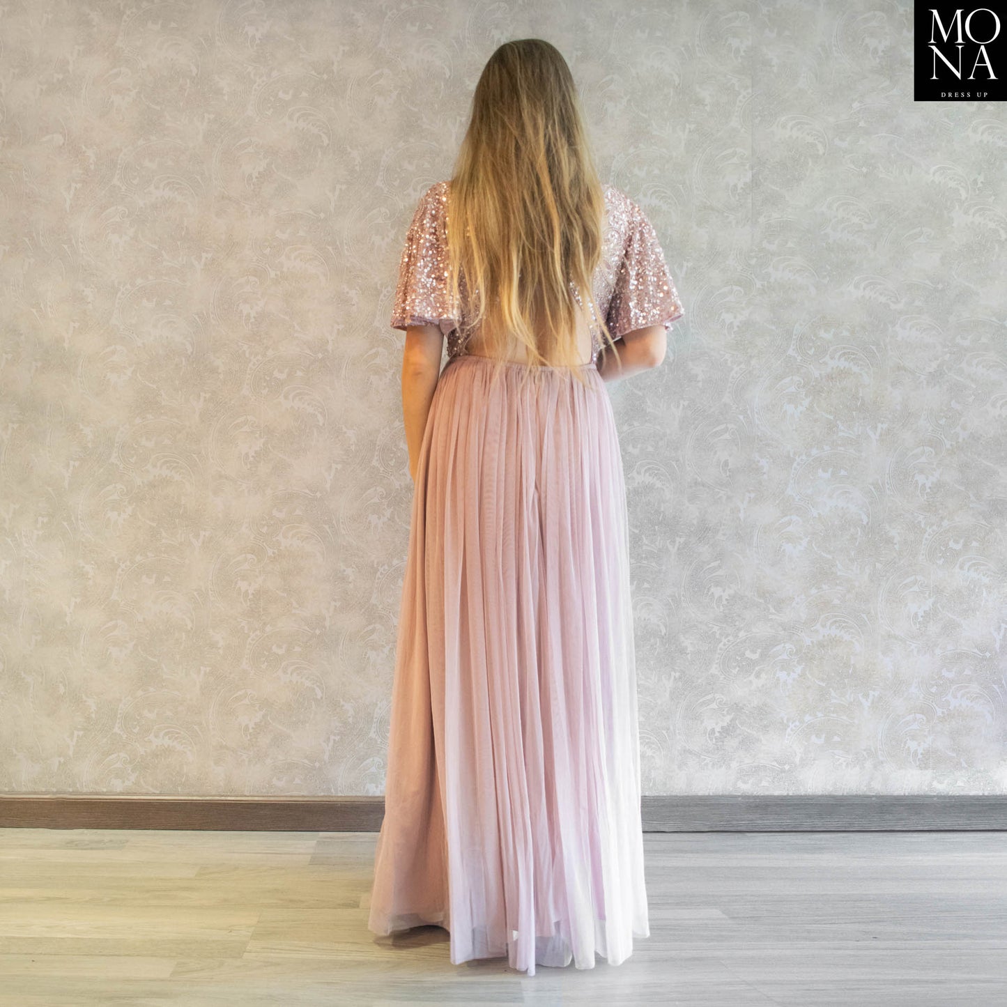 VESTIDO LARGO ALMUDENA ROSA