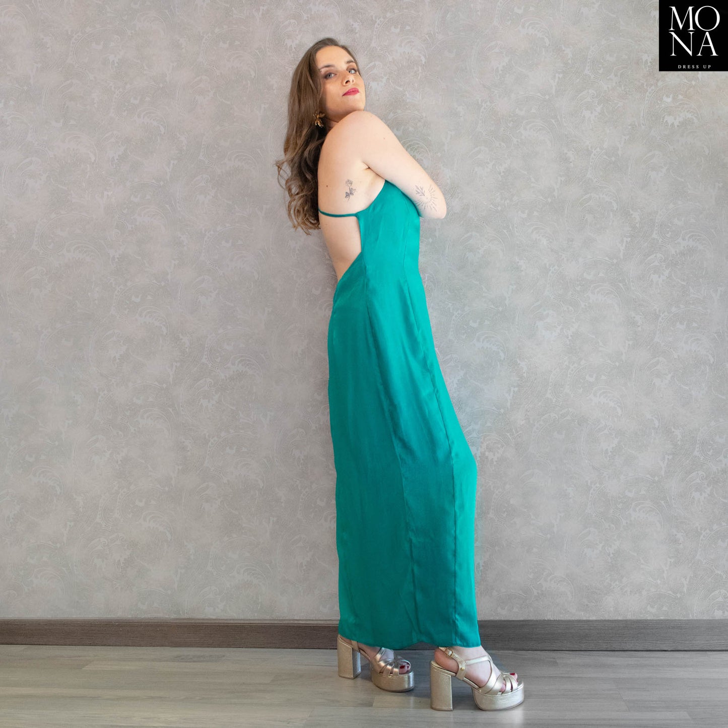 VESTIDO LARGO AMELIA TURQUESA