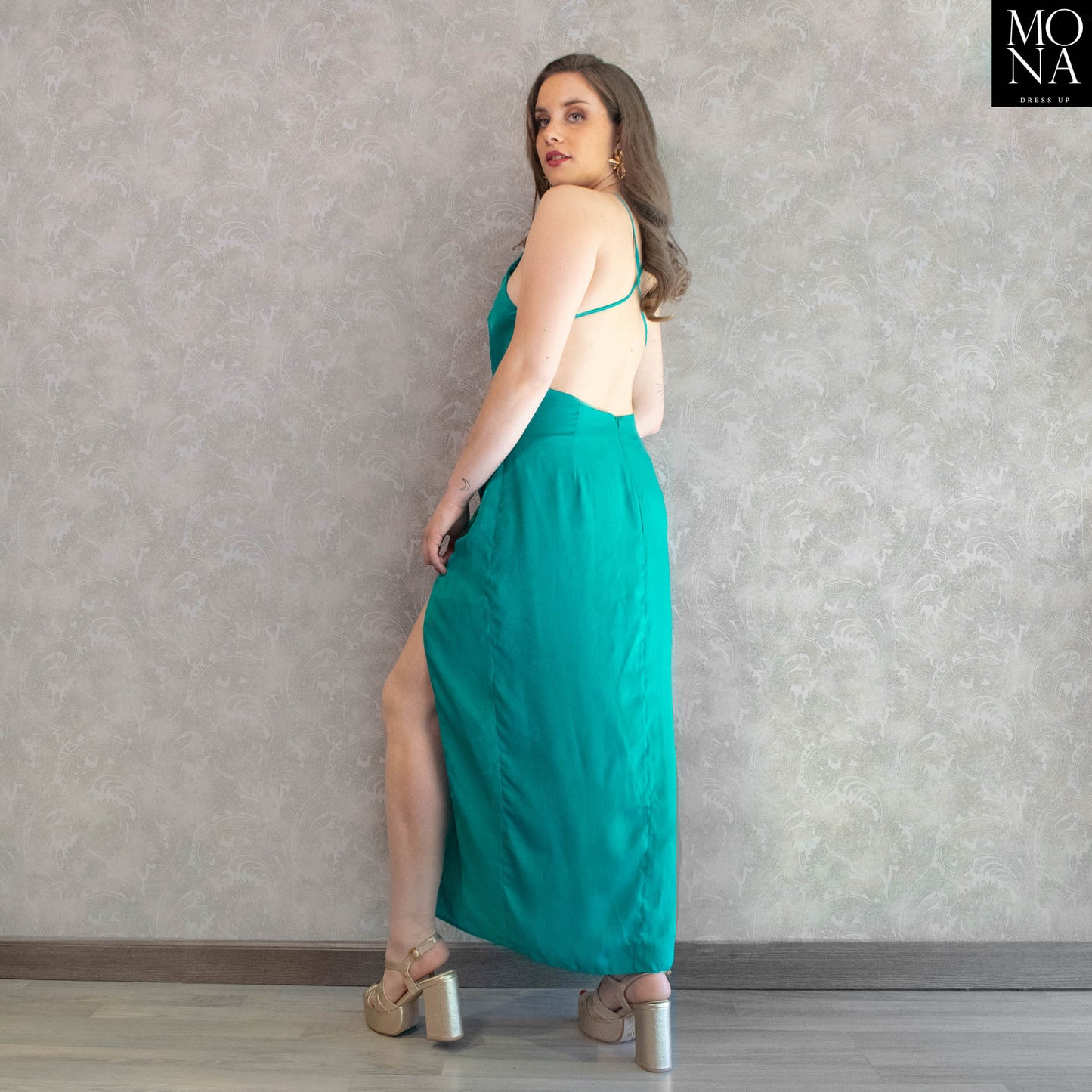 VESTIDO LARGO AMELIA TURQUESA
