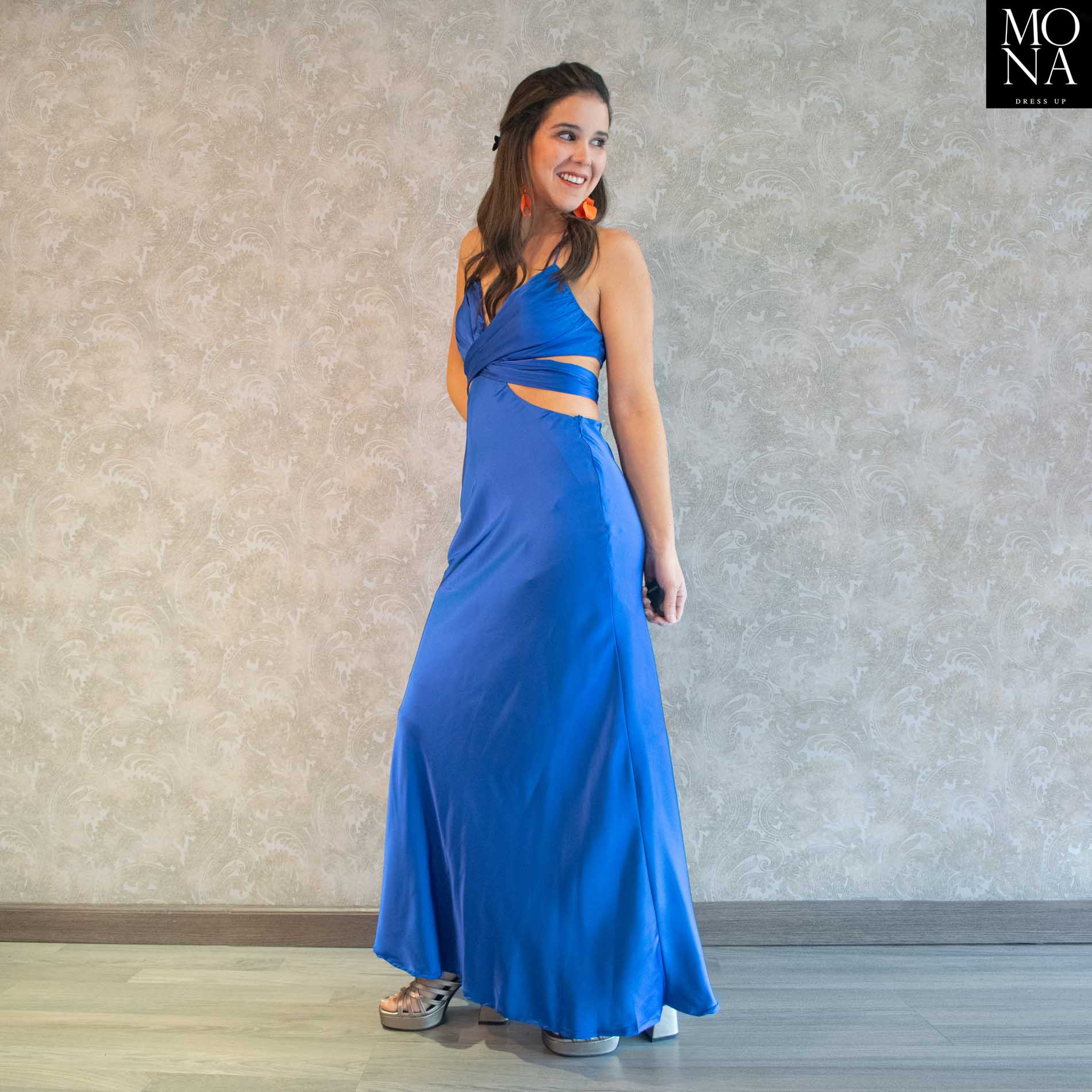Vestido largo azulino