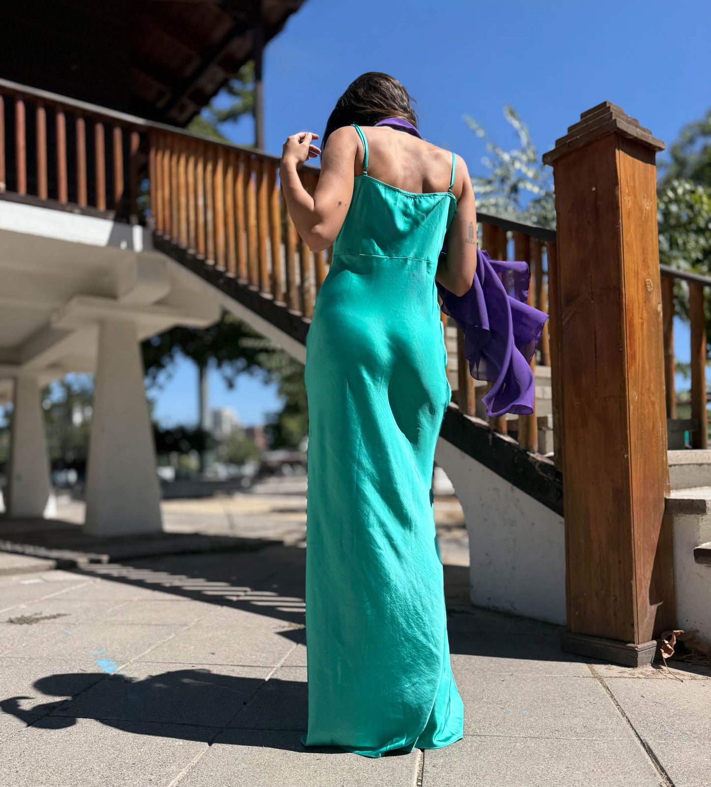 VESTIDO LARGO TAMARA VERDE ESMERALDA