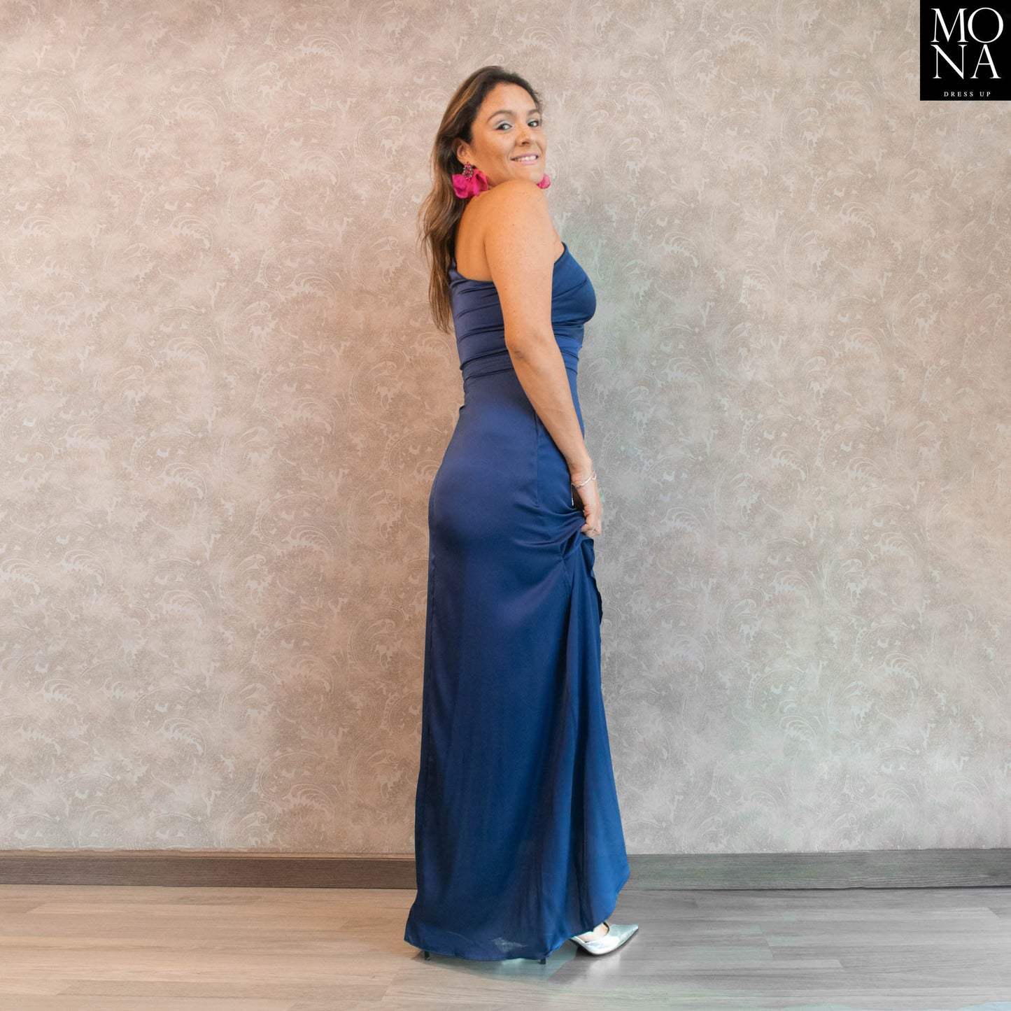 VESTIDO LARGO MAR AZUL MARINO