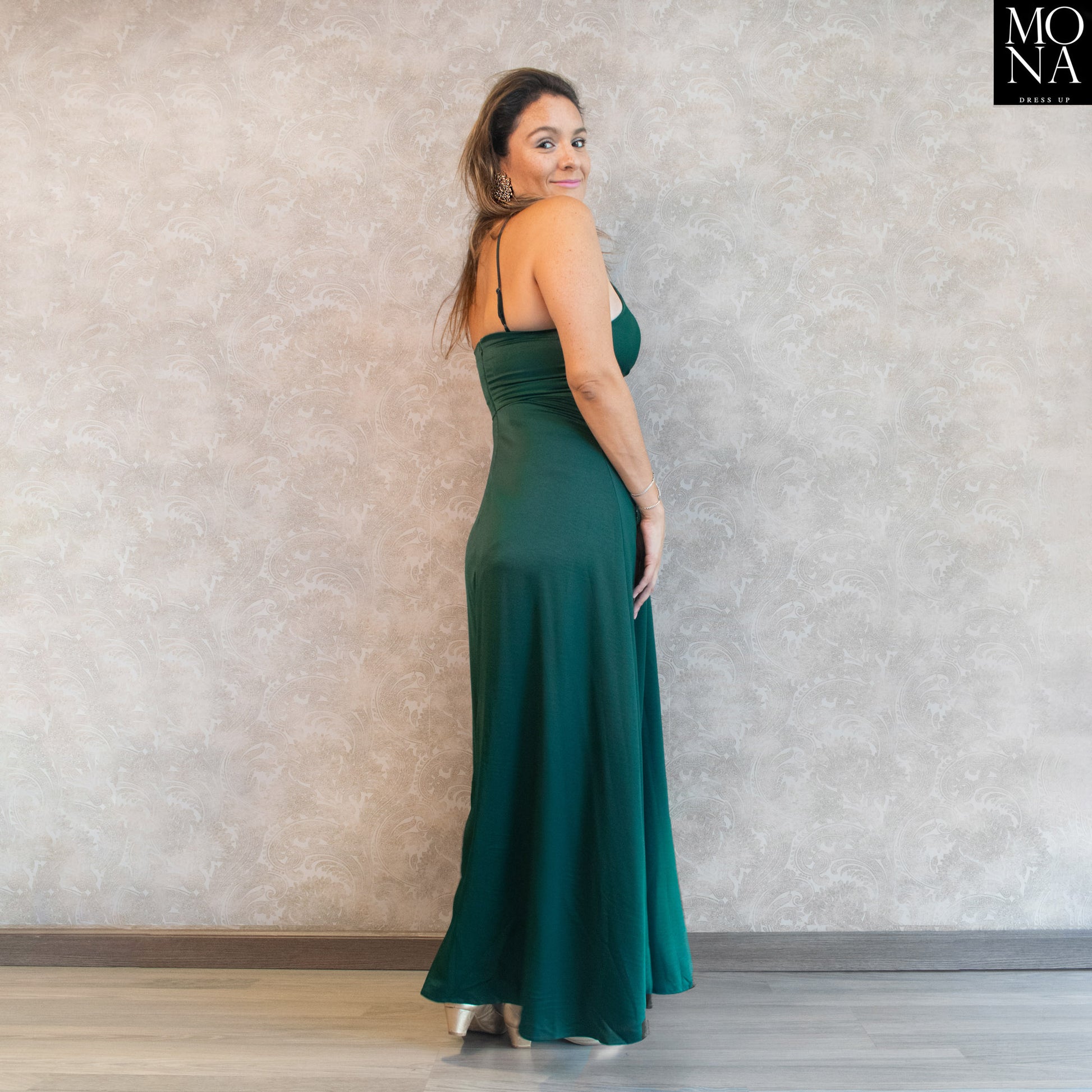 vestido largo verde