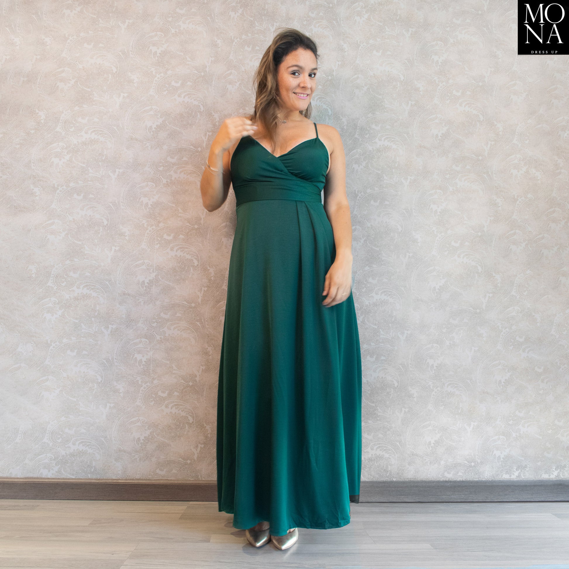 vestido largo verde