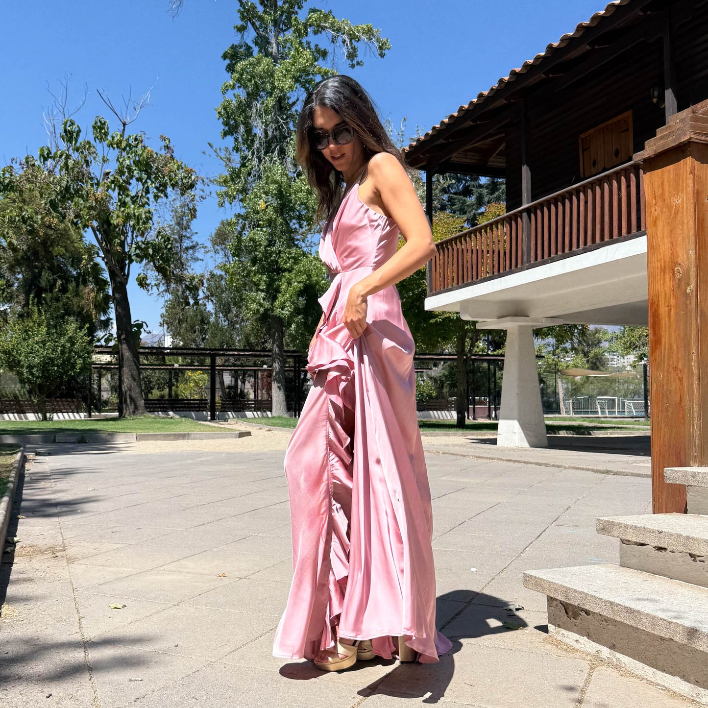 VESTIDO LARGO JULIA PALO ROSA