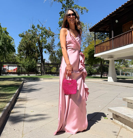 VESTIDO LARGO JULIA PALO ROSA