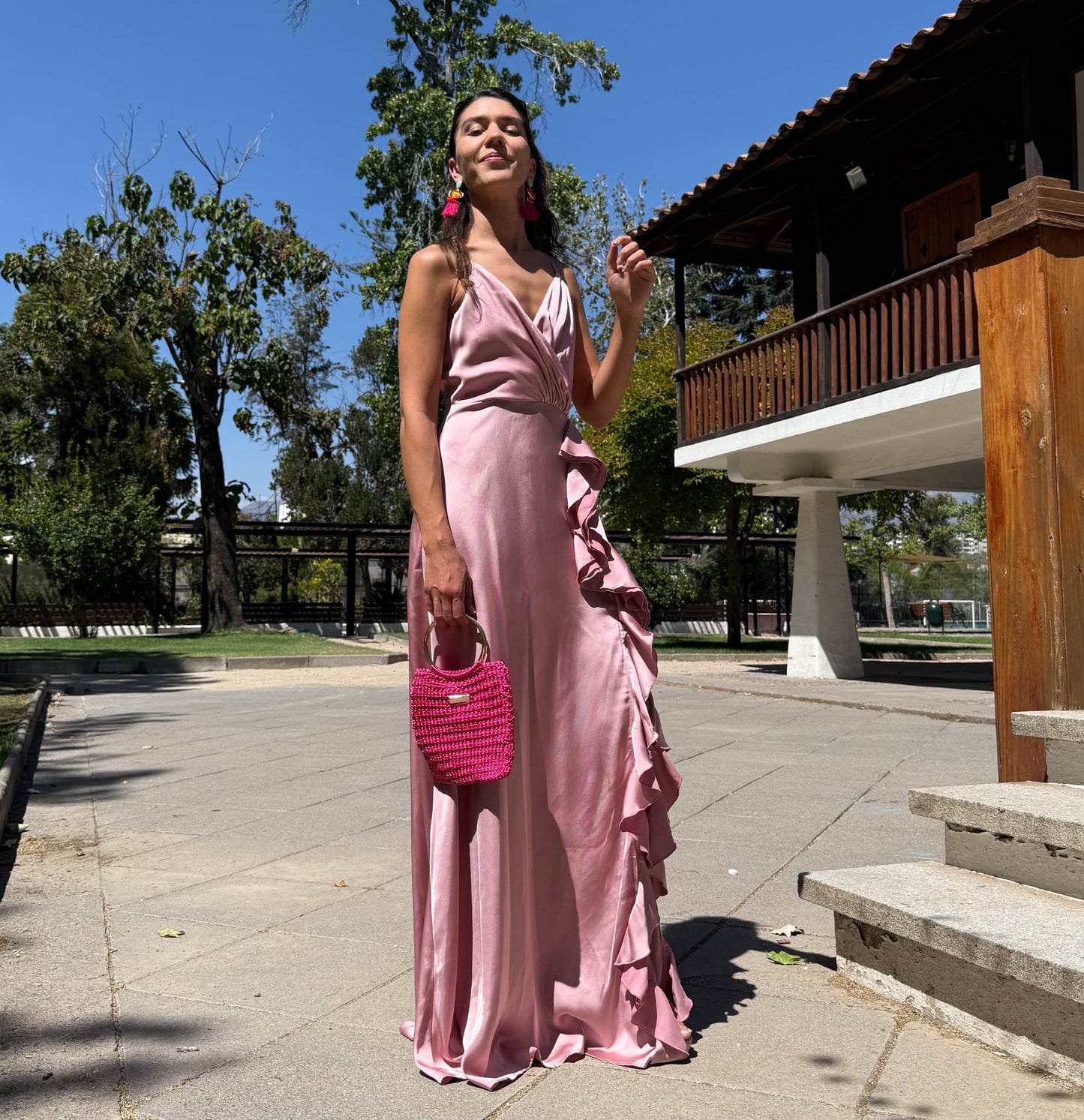 VESTIDO LARGO JULIA PALO ROSA