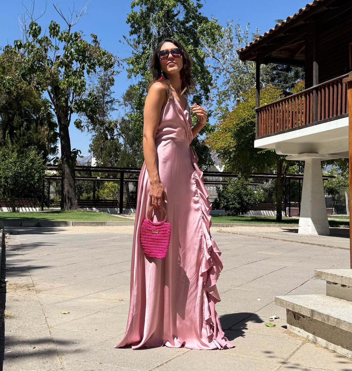 VESTIDO LARGO JULIA PALO ROSA