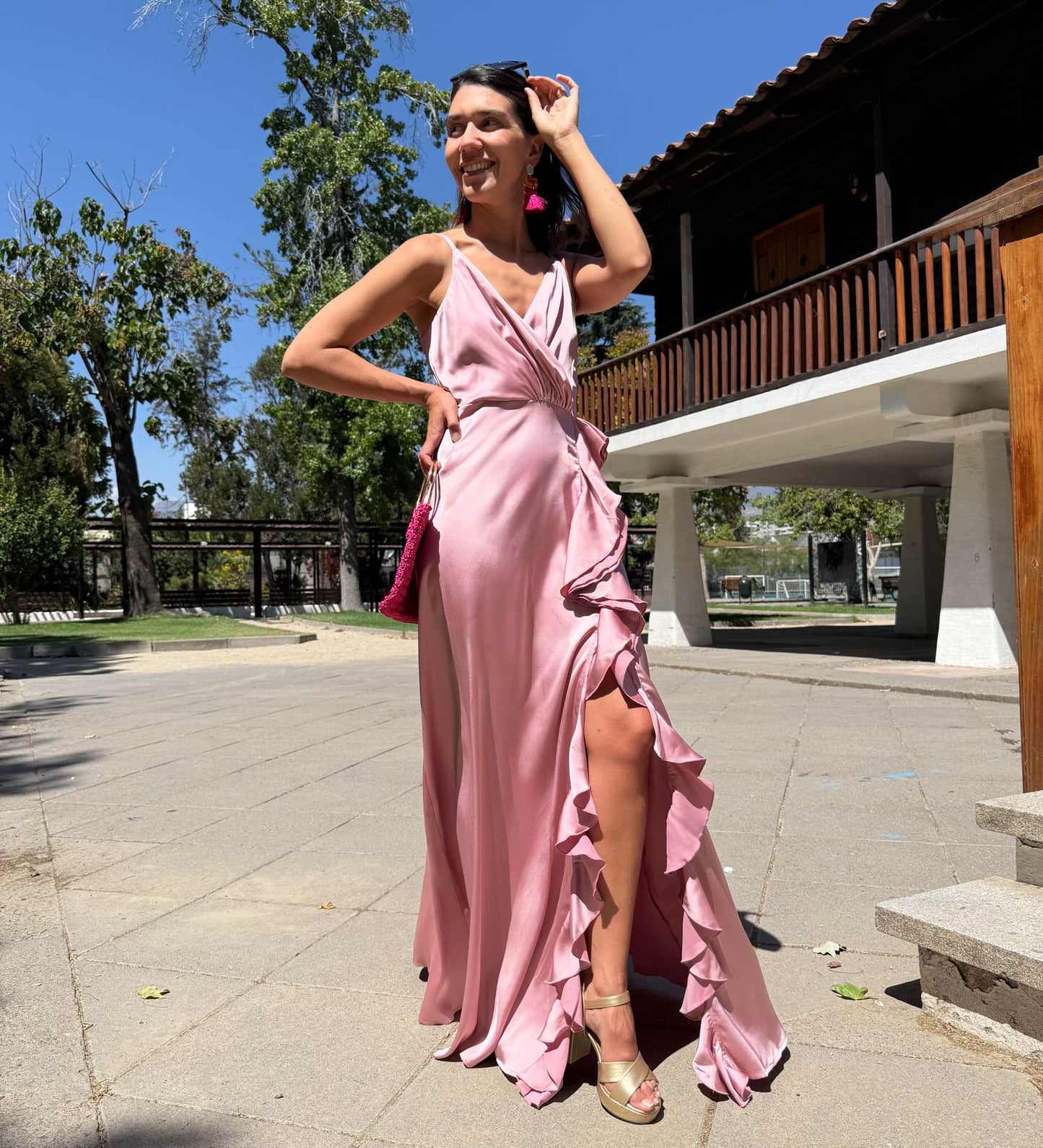 VESTIDO LARGO JULIA PALO ROSA