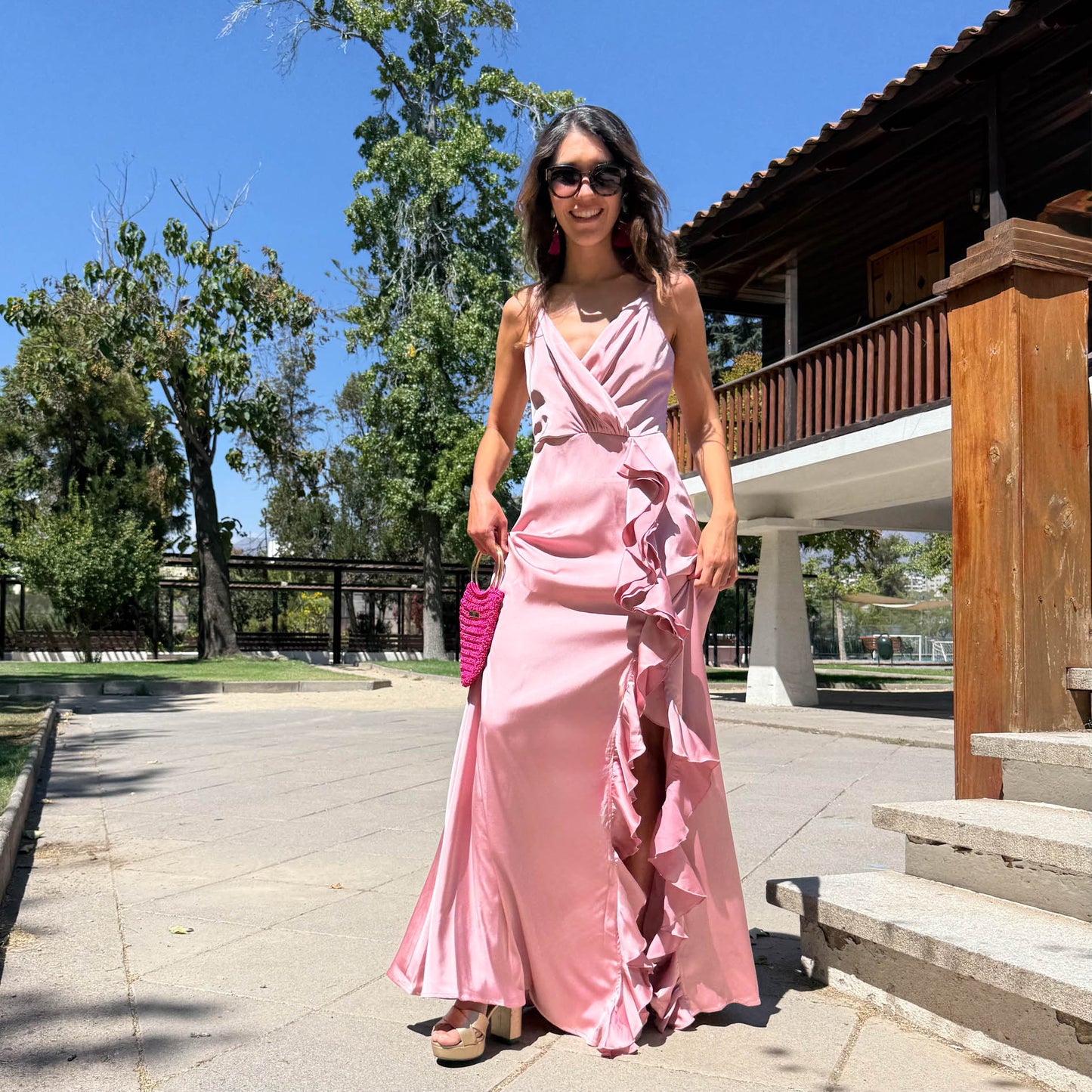 VESTIDO LARGO JULIA PALO ROSA