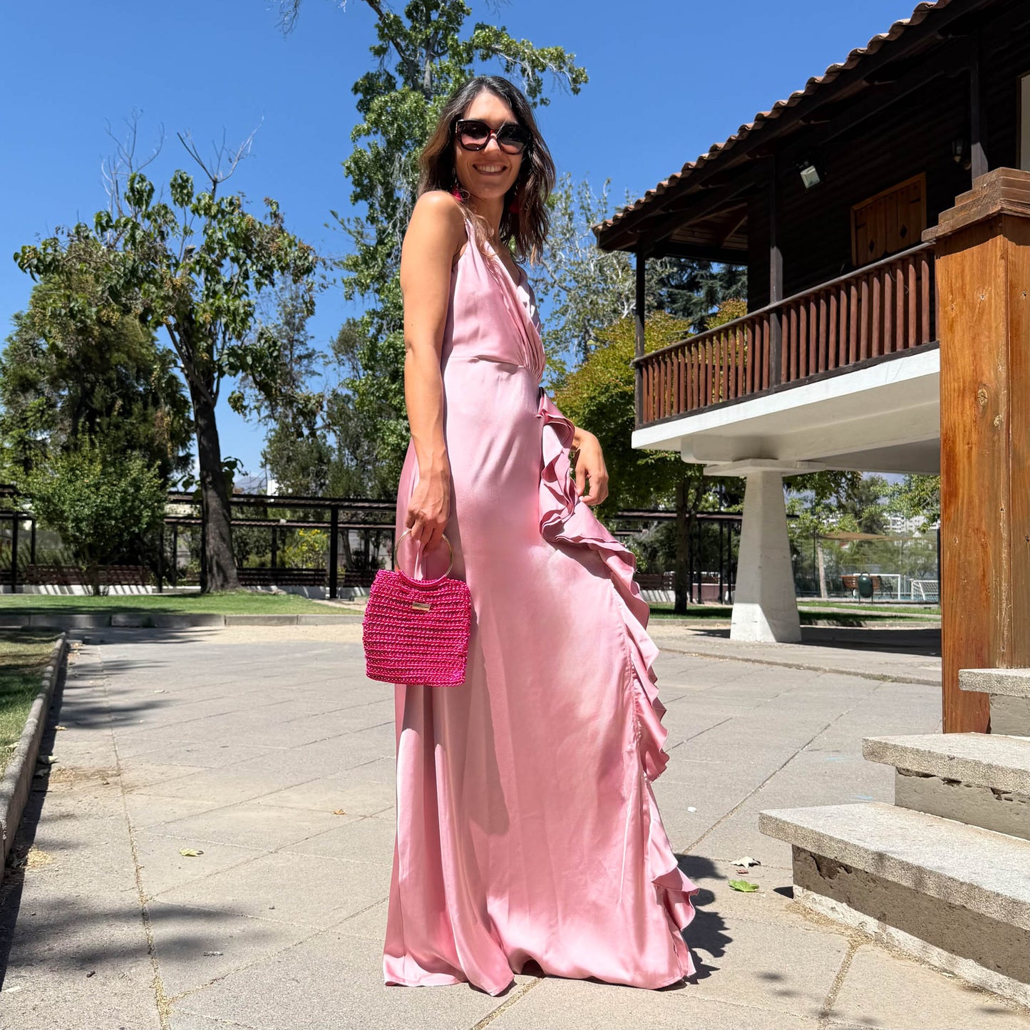 VESTIDO LARGO JULIA PALO ROSA