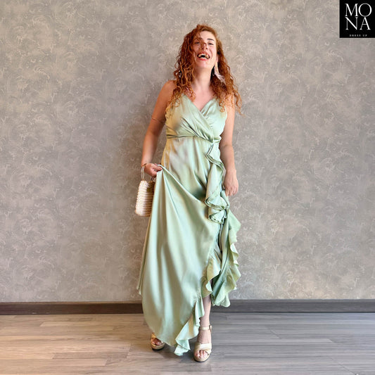 VESTIDO LARGO JULIA VERDE MENTA