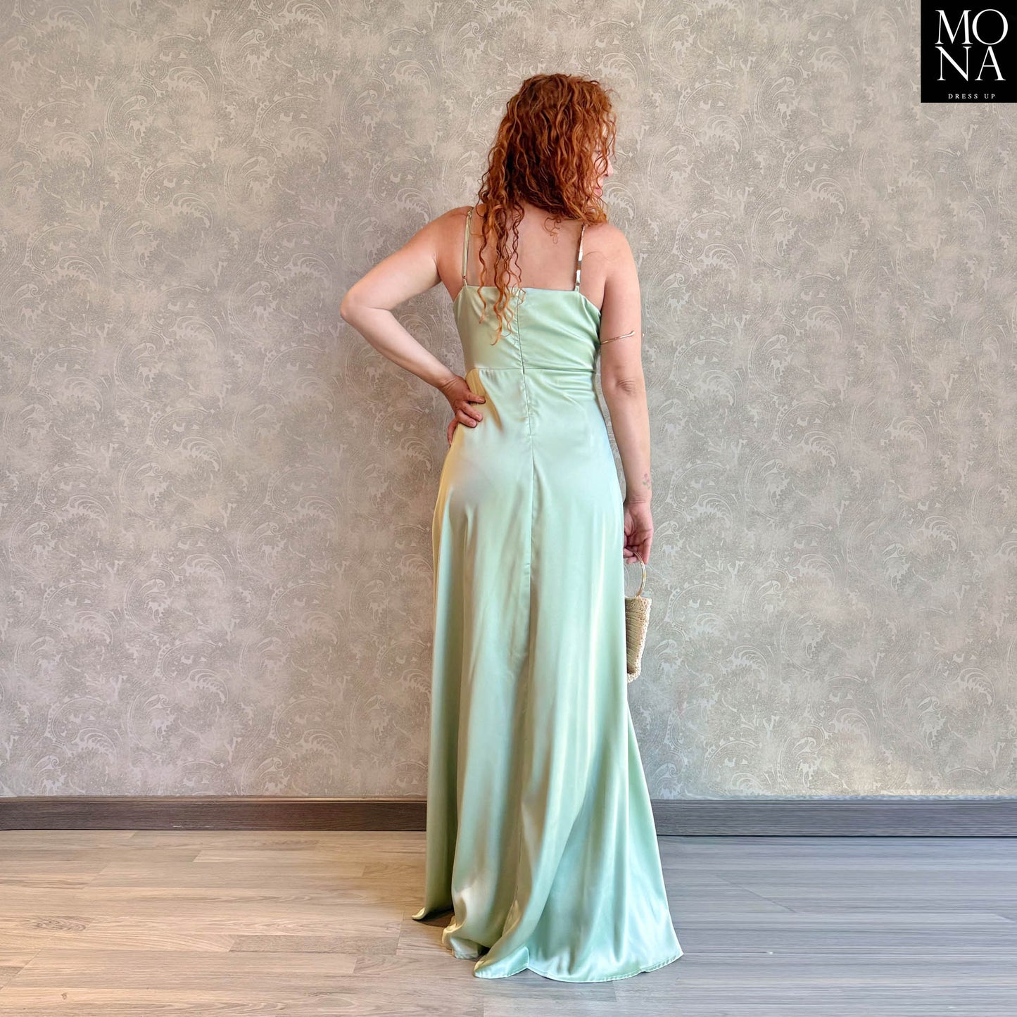 VESTIDO LARGO JULIA VERDE MENTA