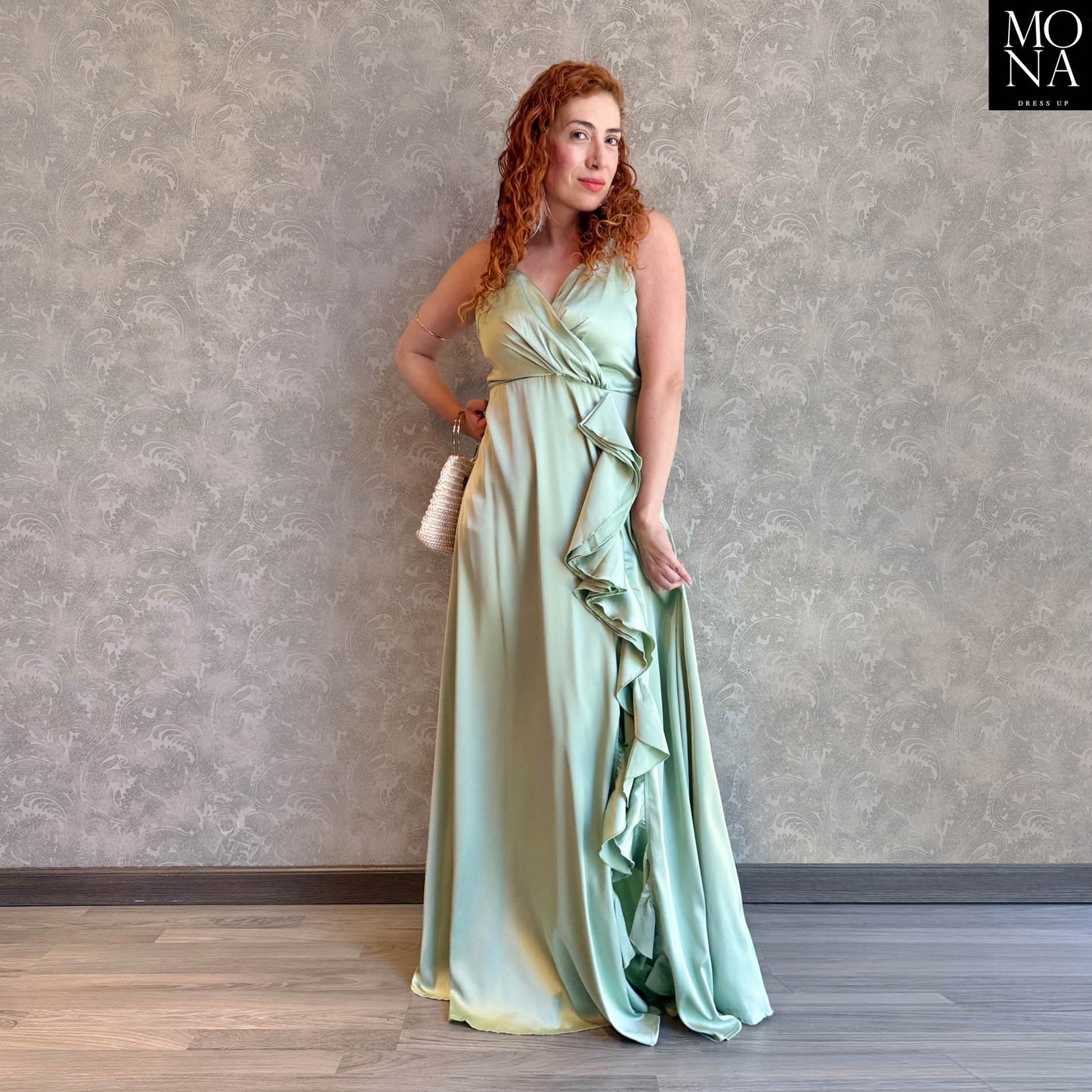 VESTIDO LARGO JULIA VERDE MENTA