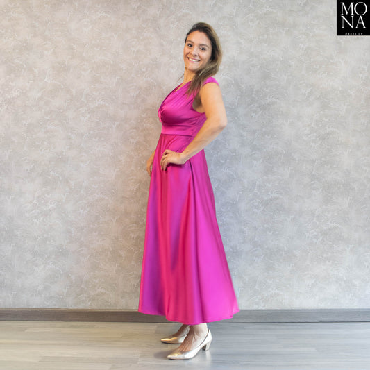 VESTIDO LARGO MAGDALENA FUCSIA