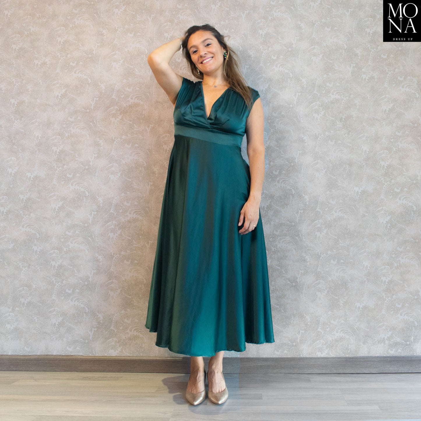 VESTIDO LARGO MAGDALENA VERDE