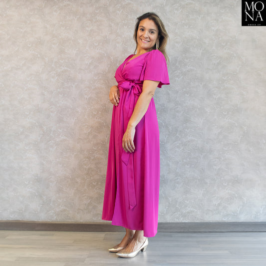VESTIDO LARGO MARA FUCSIA