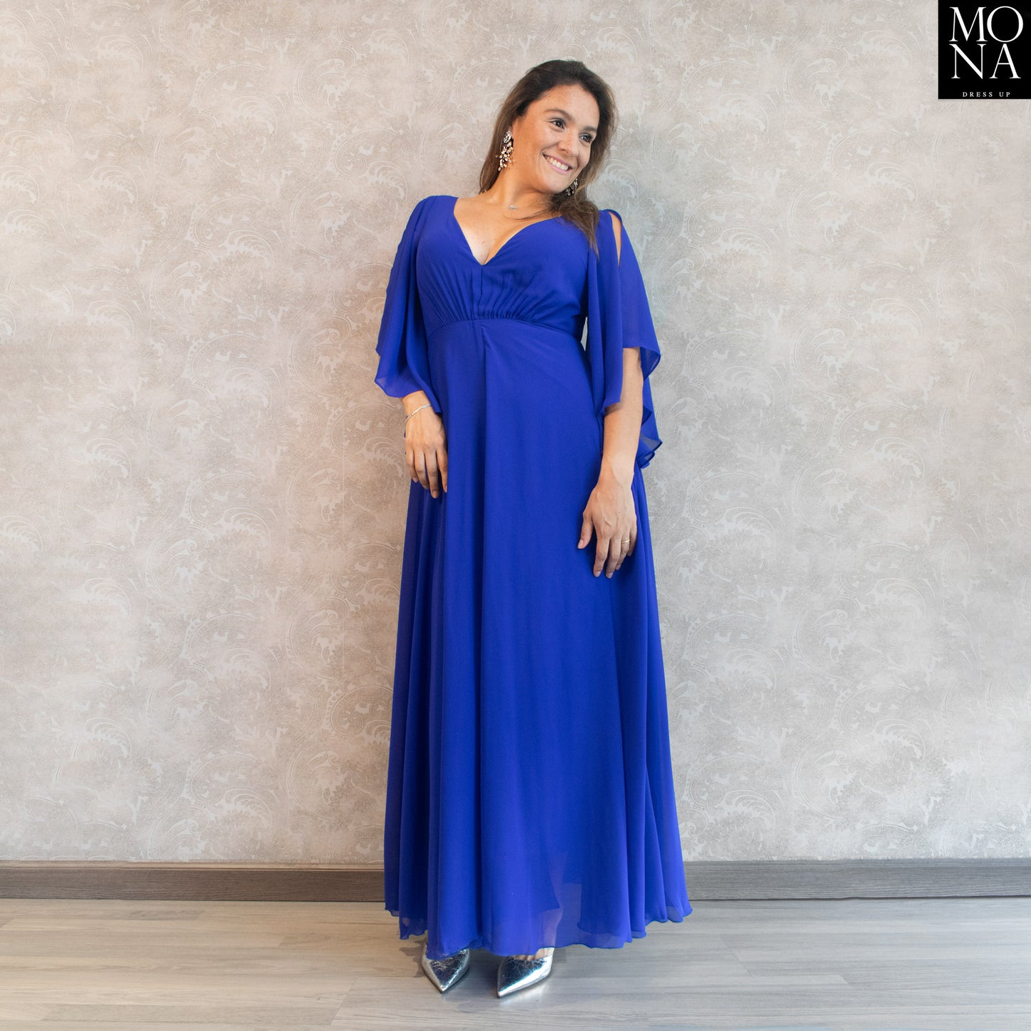 VESTIDO LARGO DIANA AZULINO