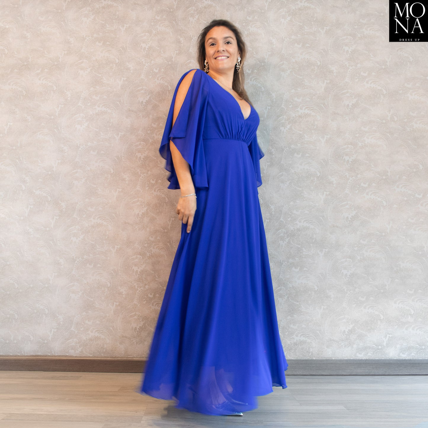 VESTIDO LARGO DIANA AZULINO