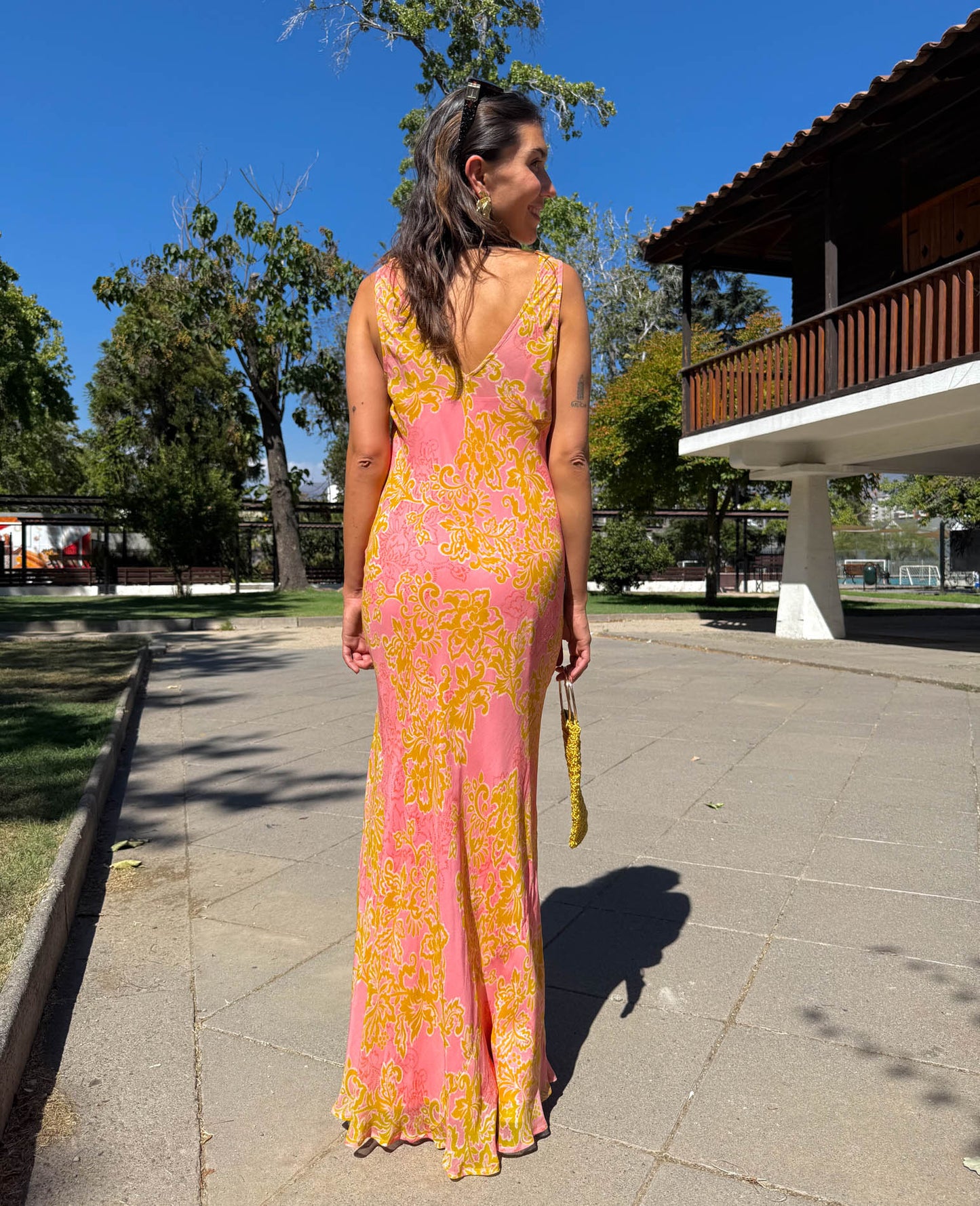 VESTIDO LARGO TRINIDAD SALMON