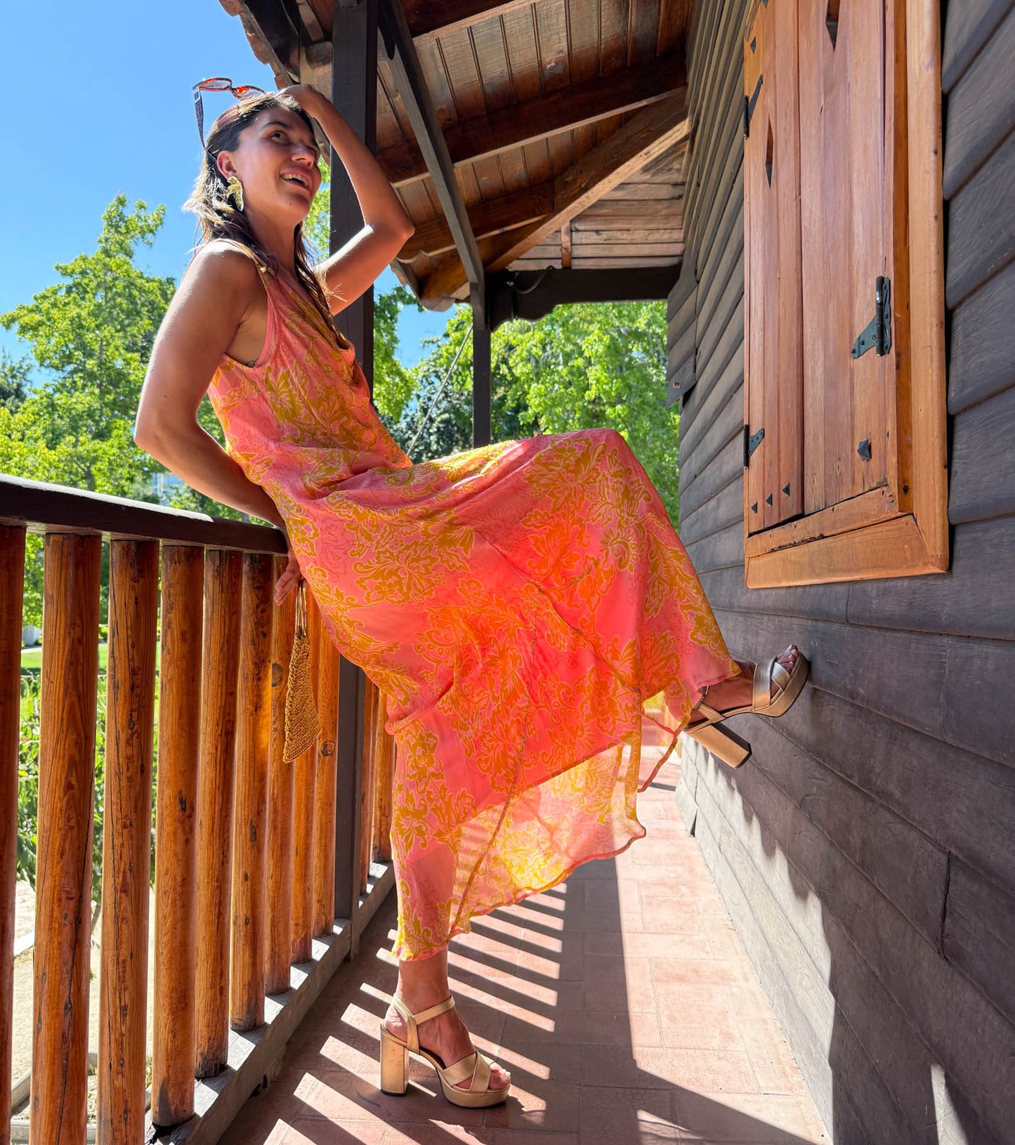 VESTIDO LARGO TRINIDAD SALMON