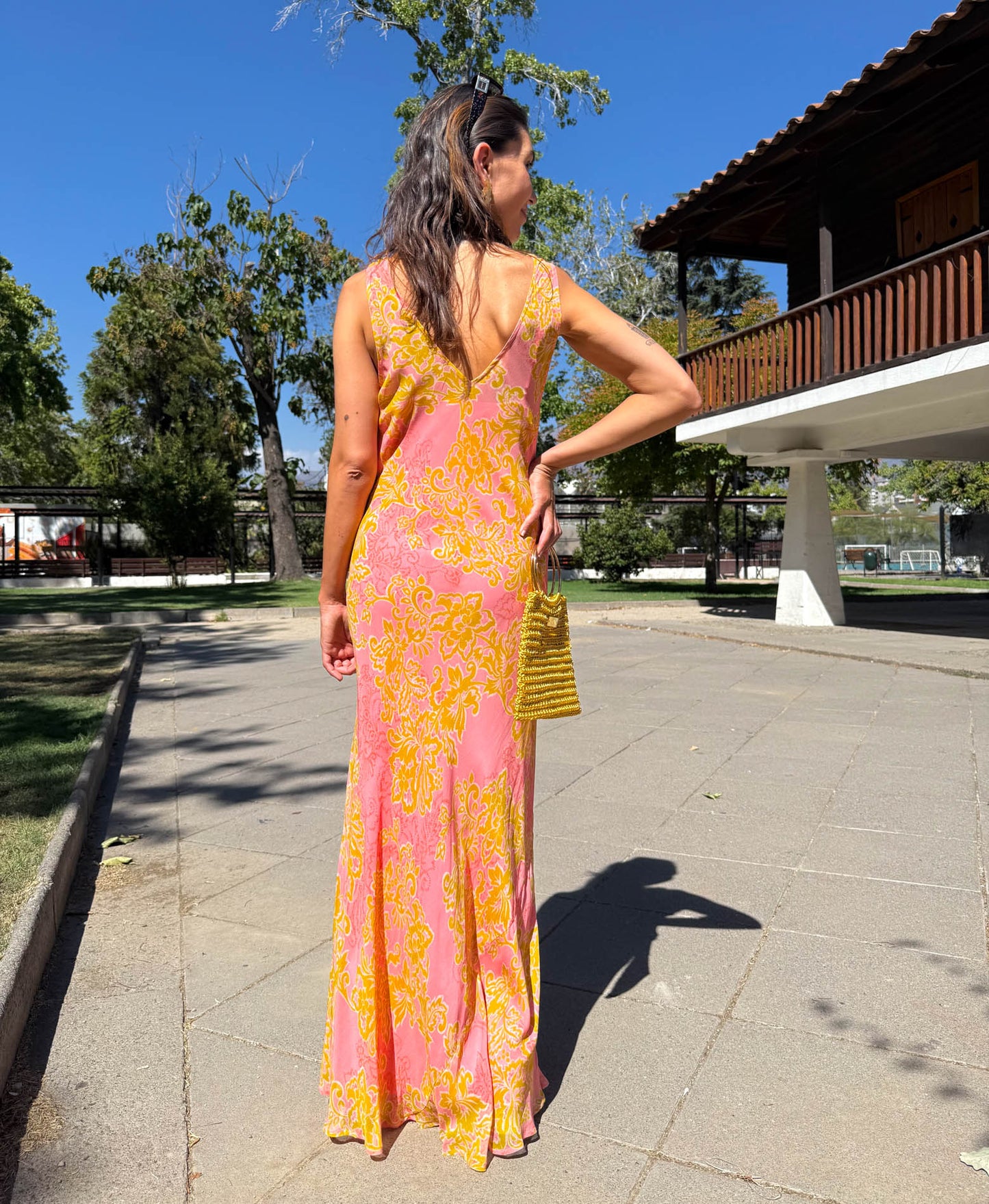 VESTIDO LARGO TRINIDAD SALMON