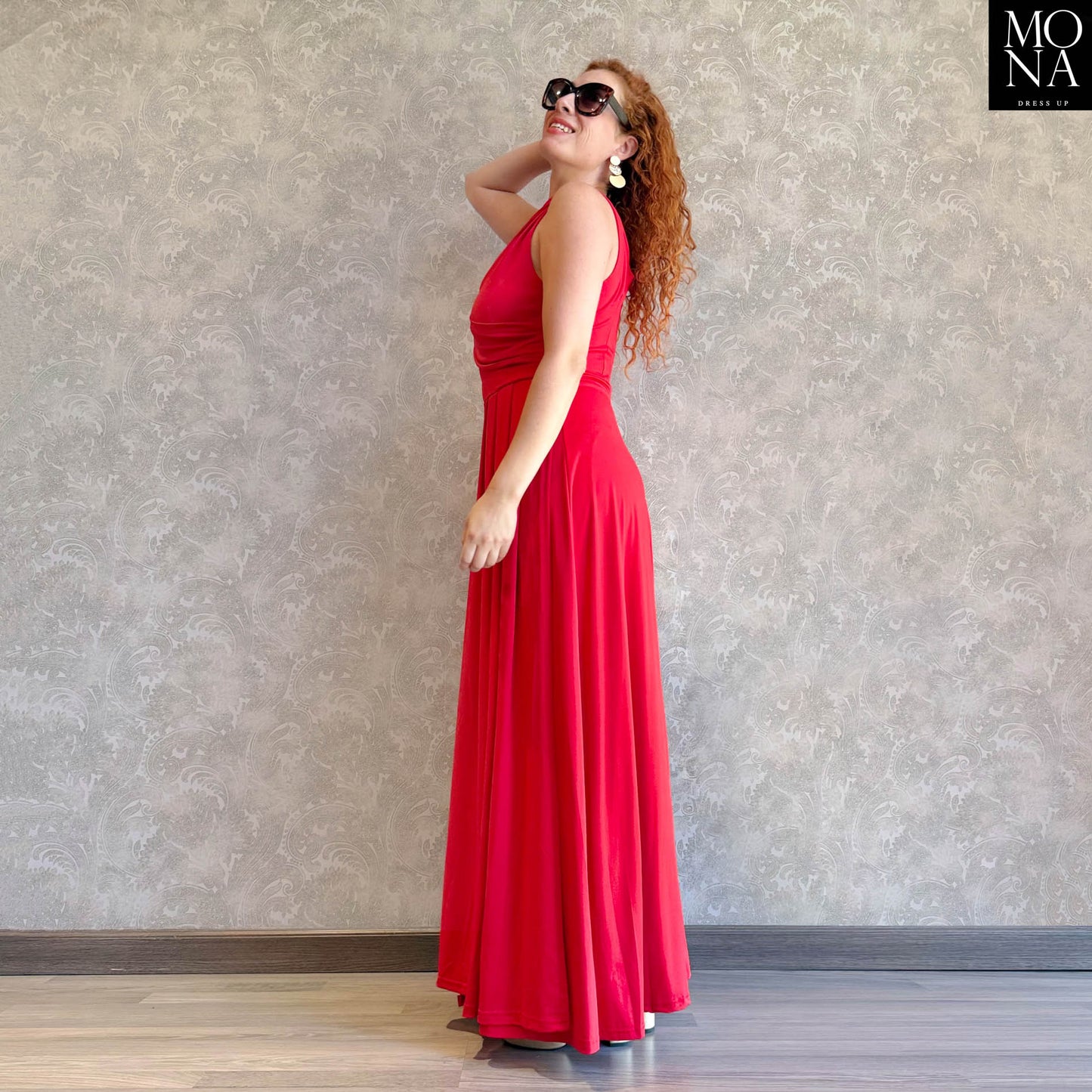VESTIDO LARGO LORENZA ROJO