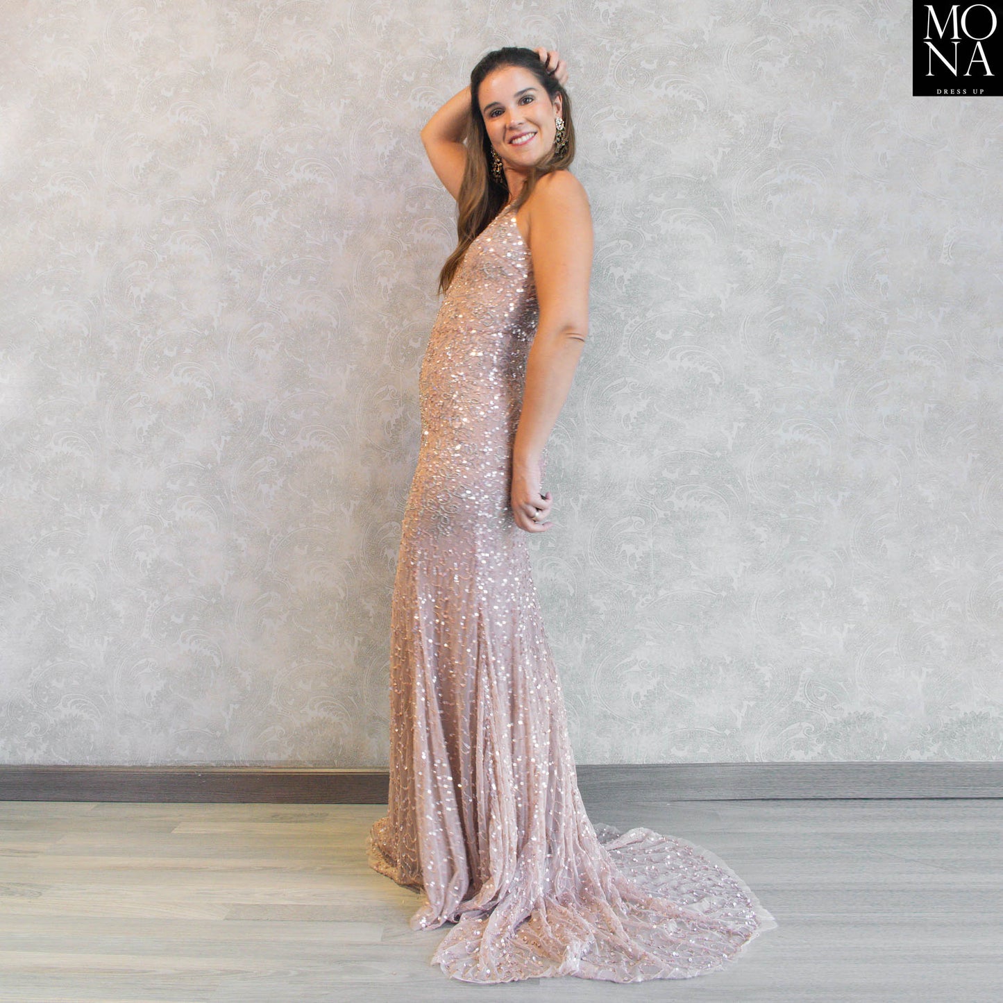 VESTIDO LARGO BERNARDITA NUDE