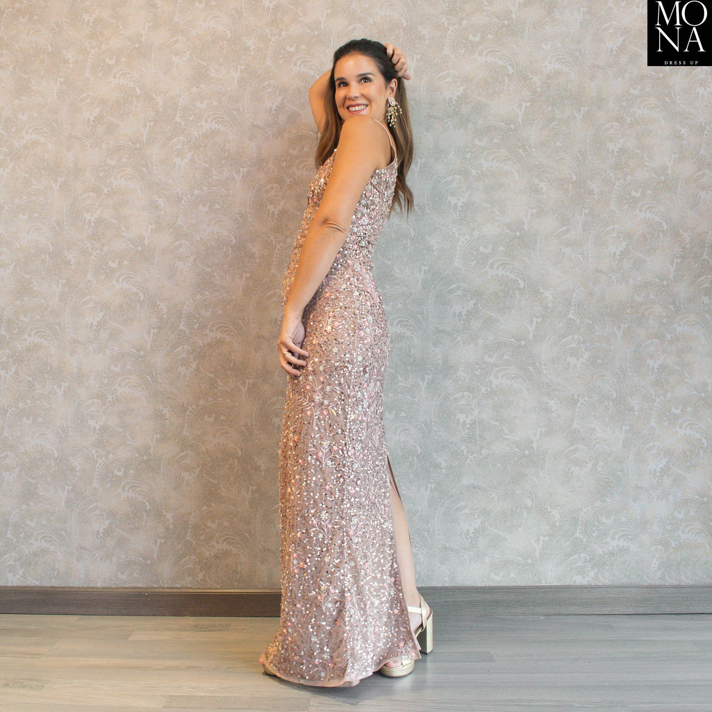 VESTIDO LARGO JACINTA NUDE