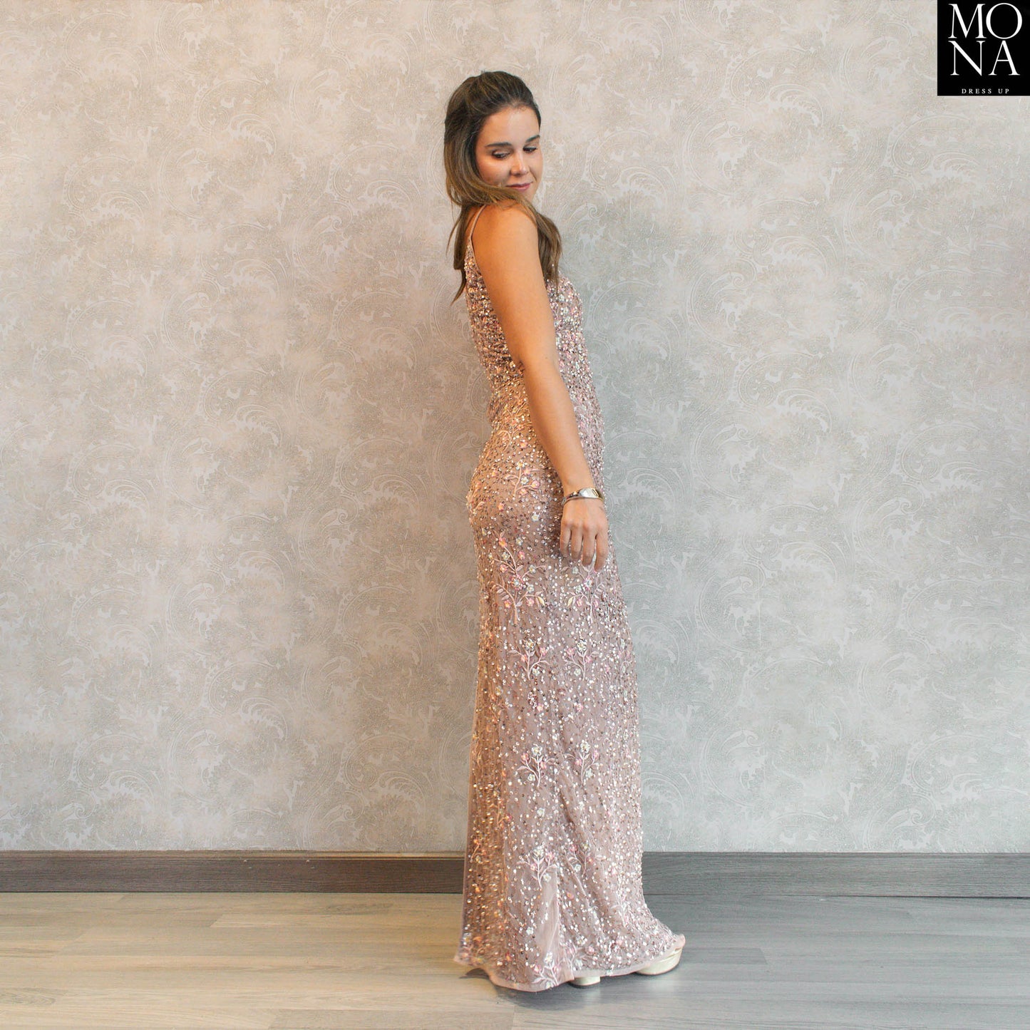 VESTIDO LARGO JACINTA NUDE