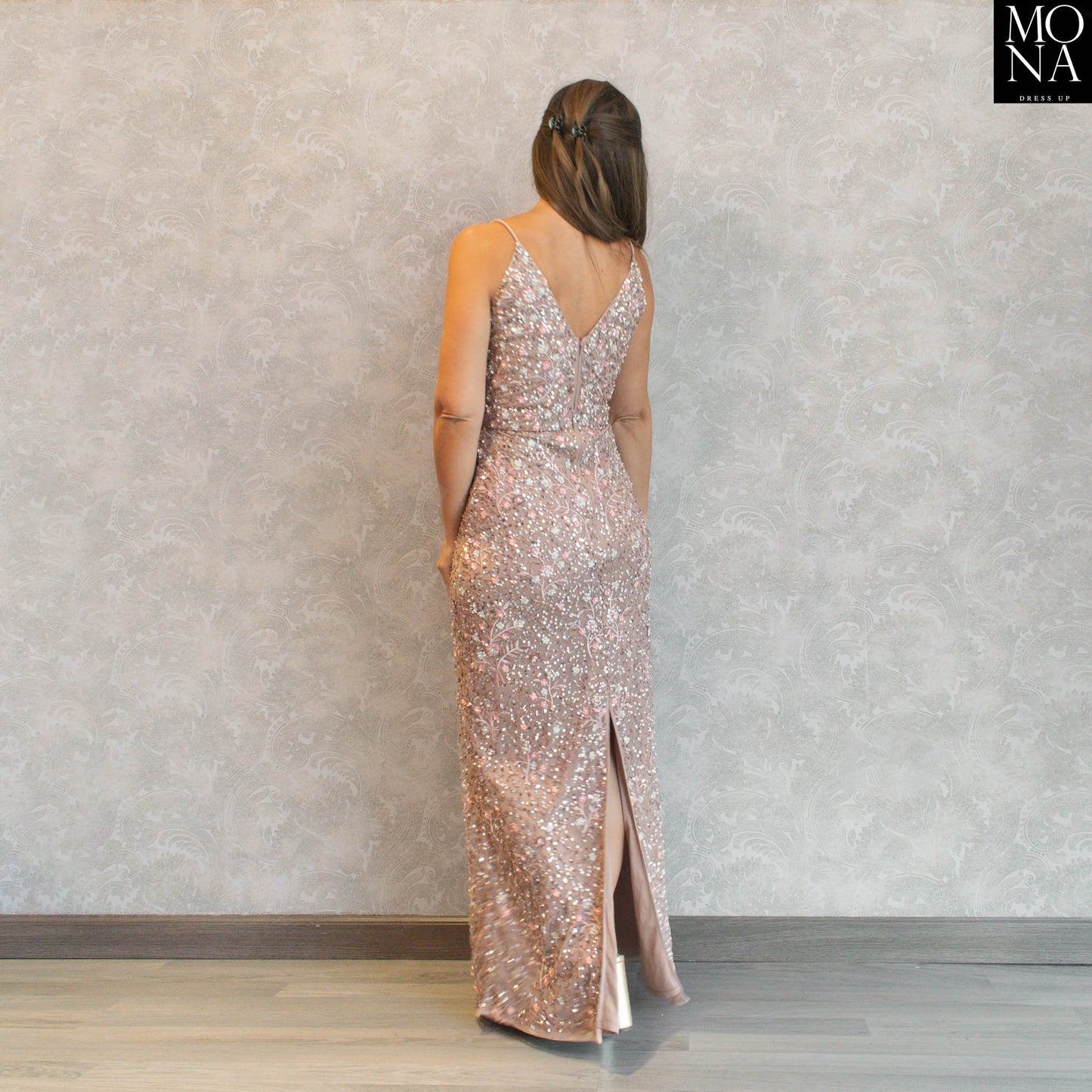 VESTIDO LARGO JACINTA NUDE