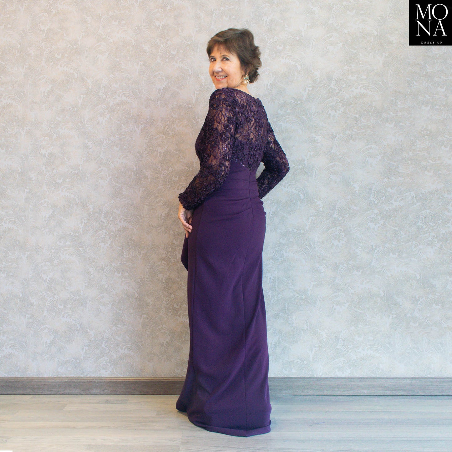 VESTIDO LARGO VICTORIA MORADO