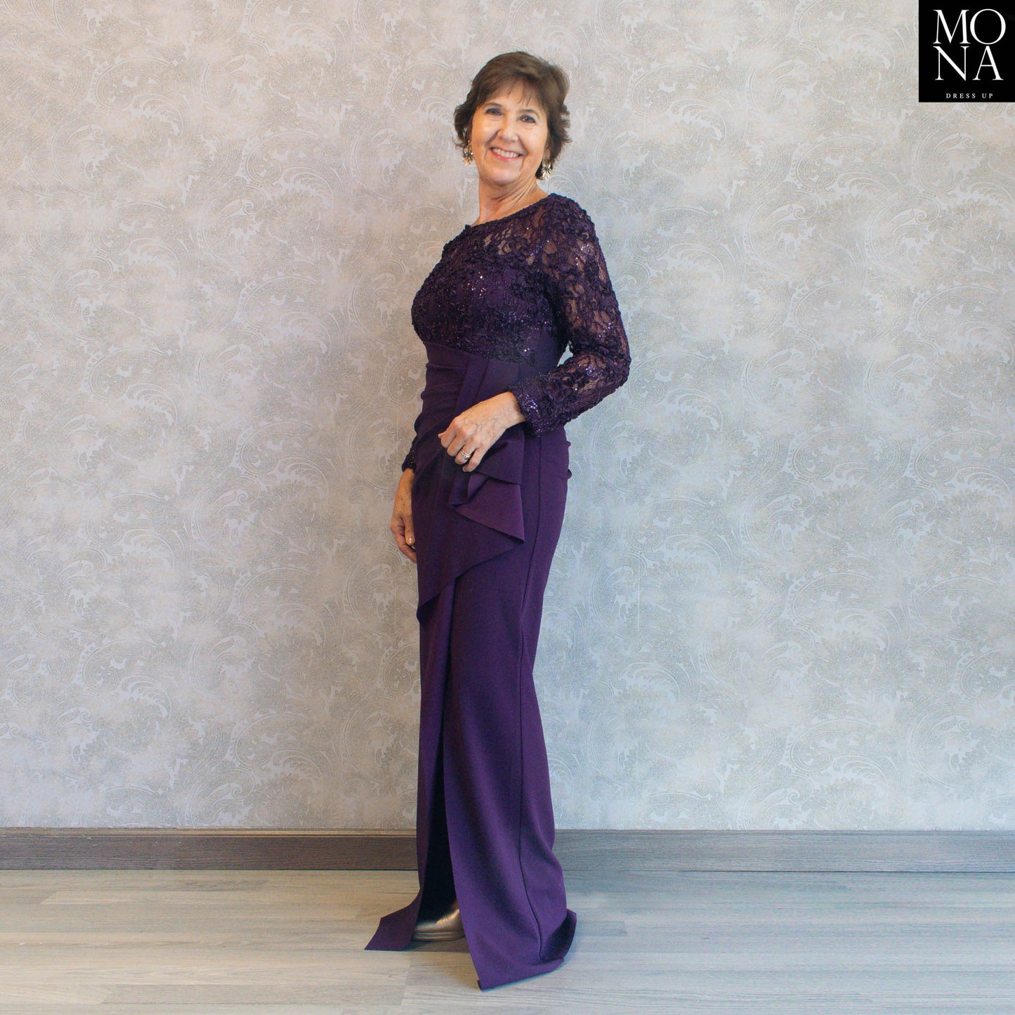 VESTIDO LARGO VICTORIA MORADO