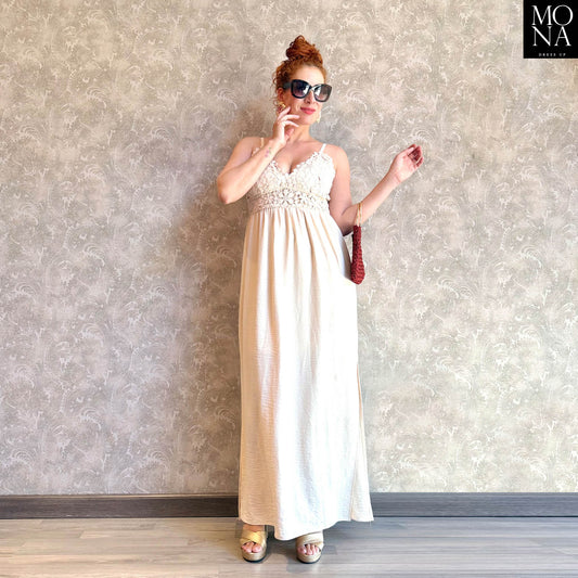 VESTIDO LARGO DANIELA CRUDO