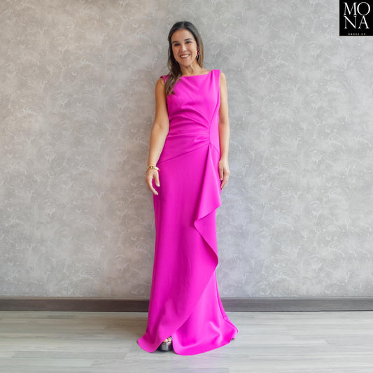VESTIDO LARGO ELOISA FUCSIA