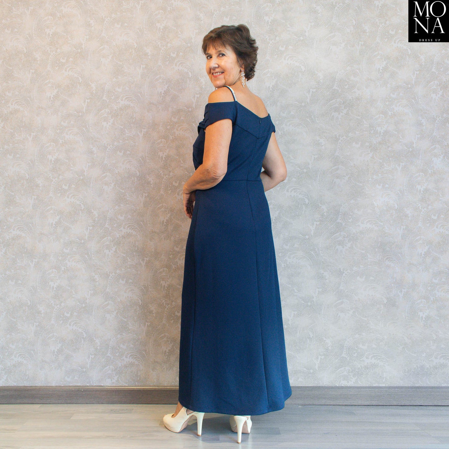 VESTIDO LARGO REBECA AZUL MARINO