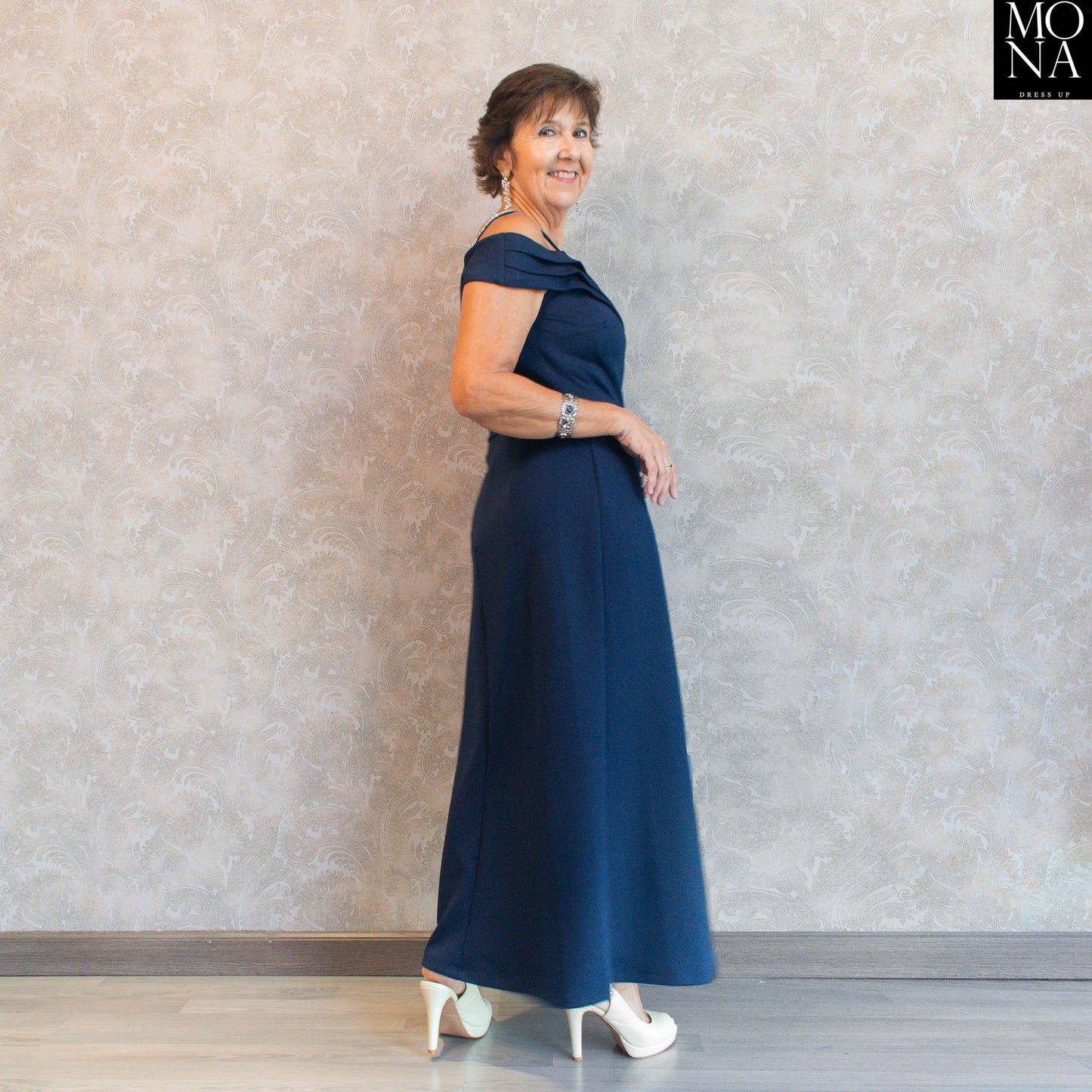 VESTIDO LARGO REBECA AZUL MARINO
