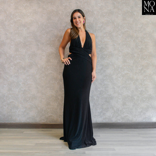 VESTIDO LARGO INES NEGRO