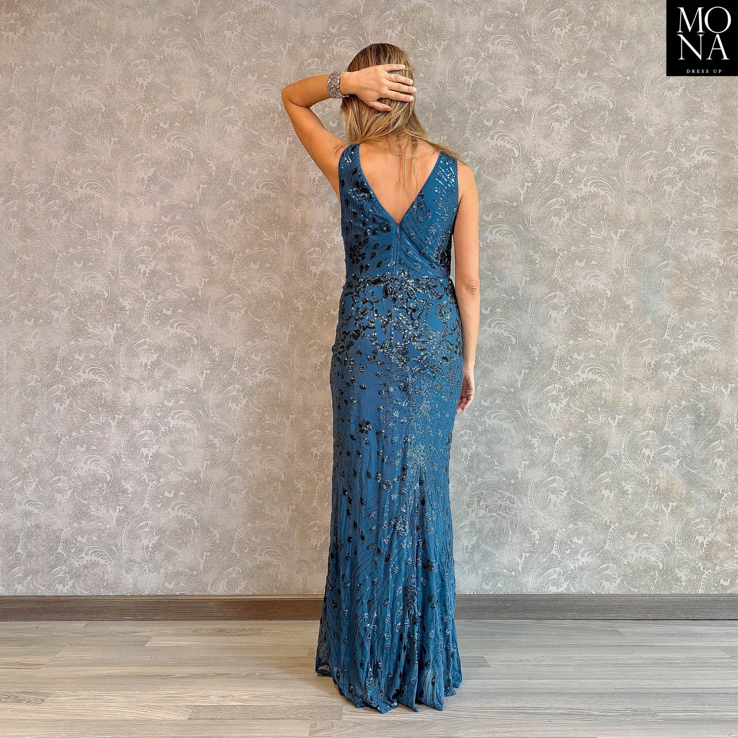 VESTIDO LARGO SIENA TURQUESA