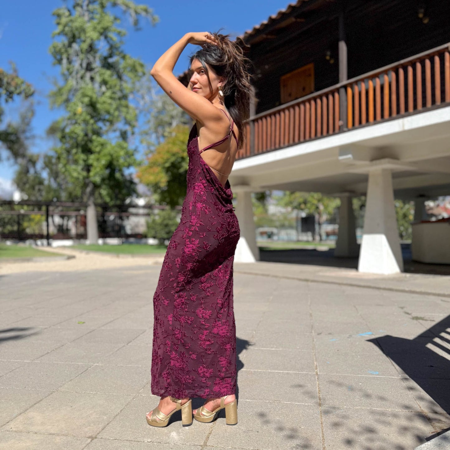 VESTIDO LARGO BEATRIZ BURDEO