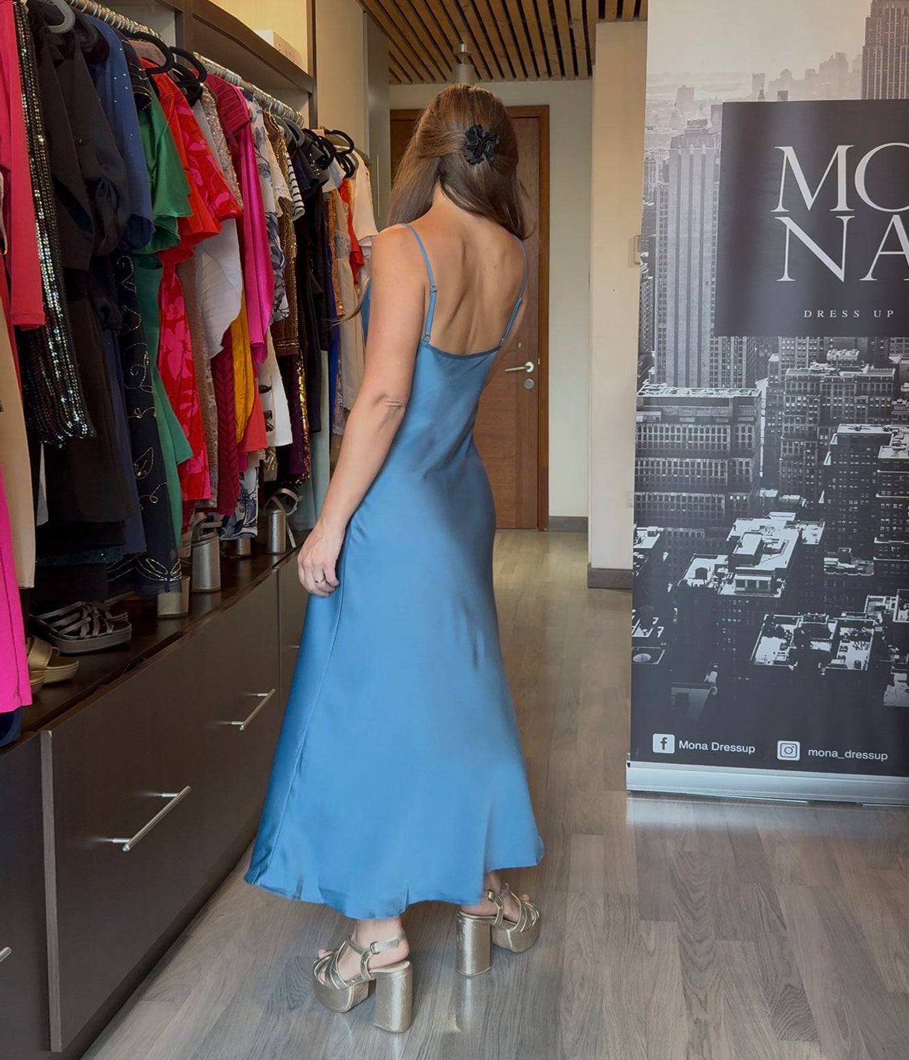 VESTIDO LARGO REGINA AZUL VELA